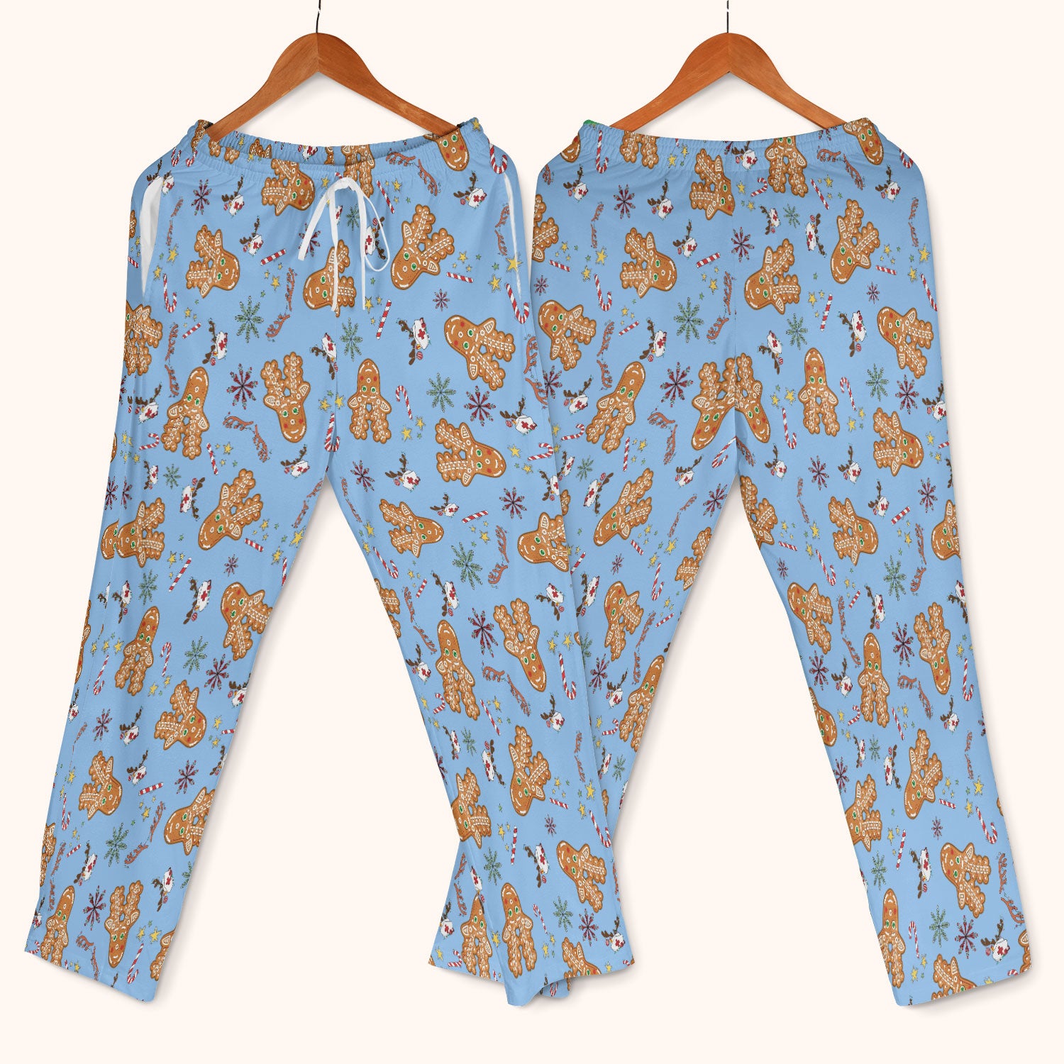 Gingerbread Cookies Reindeer Scrub Sets - Comfortable Scrubs for Nurses - Funny Christmas Gingerbread Scrub Pants and V Neck Top