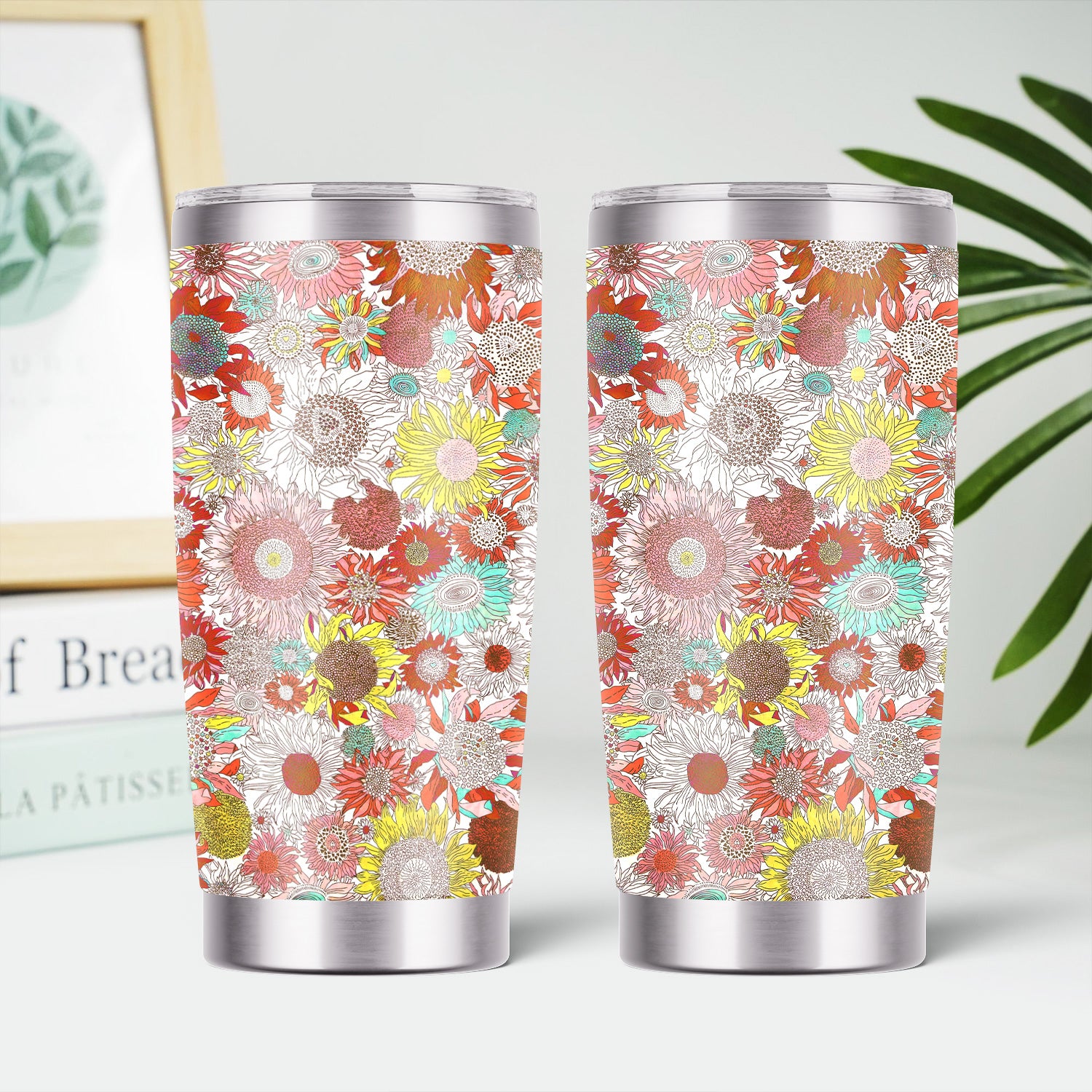 Sunflower Floral Tumbler for Nurses - Bright Medical Pattern RN LPN CNA - Appreciation Gift for Healthcare Workers & Nursing Teams