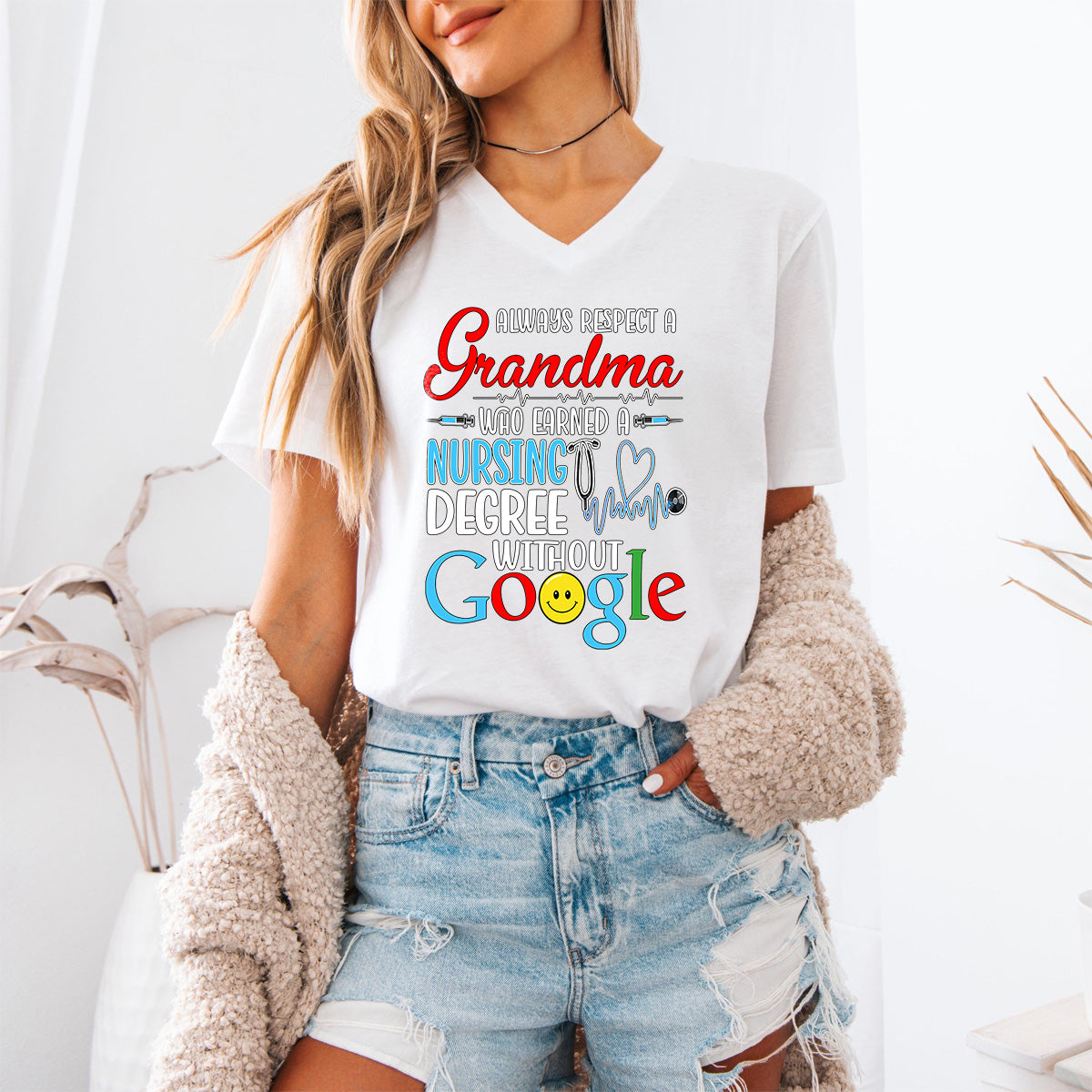 Funny Nursing Grandma Shirt, Respect Grandma Nurse Tee, RN LPN CNA Gift