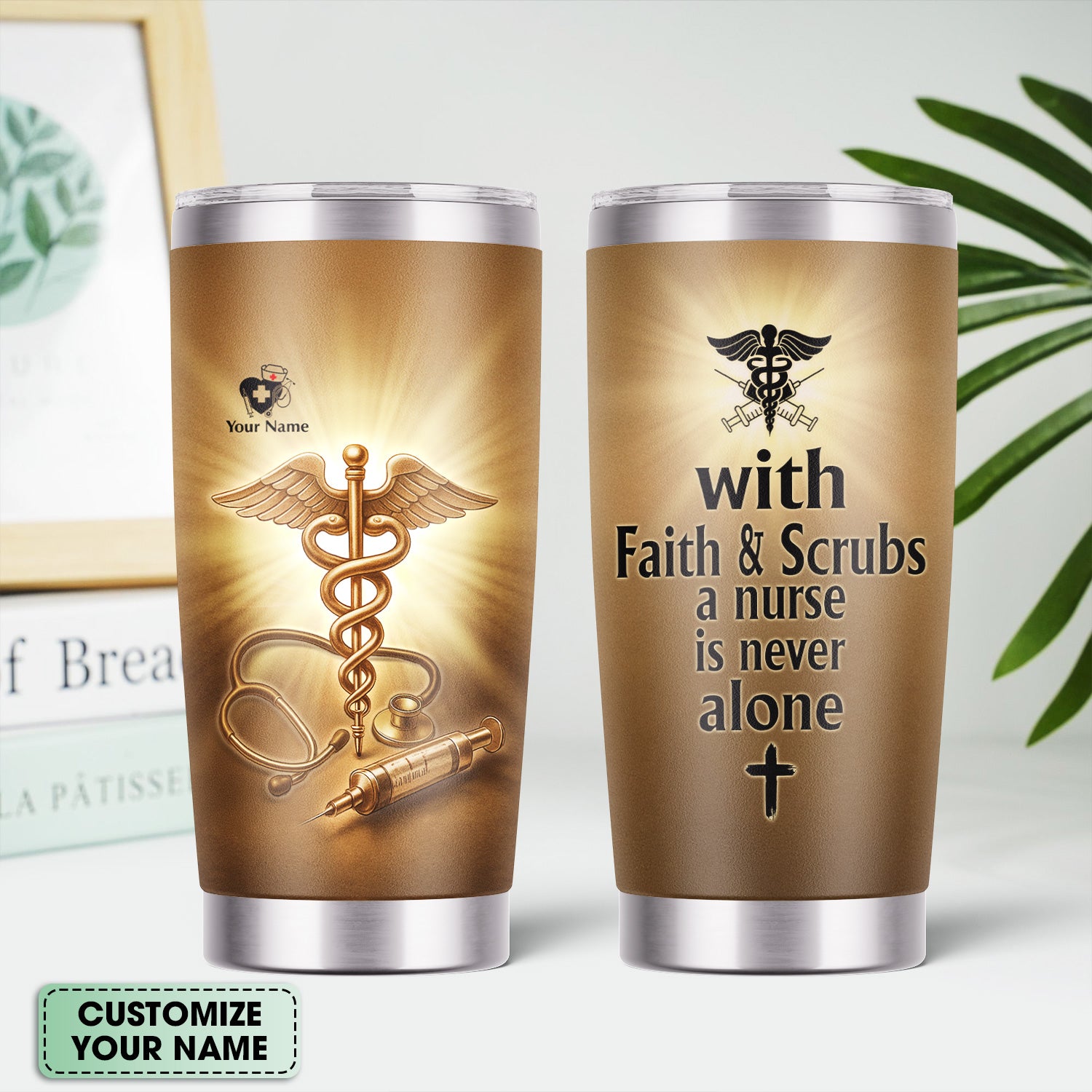 Personalized Faith Nurse Tumbler - Stainless Steel Medical Cup with Christian Quote - Thoughtful Gift for RN, LPN, CNA