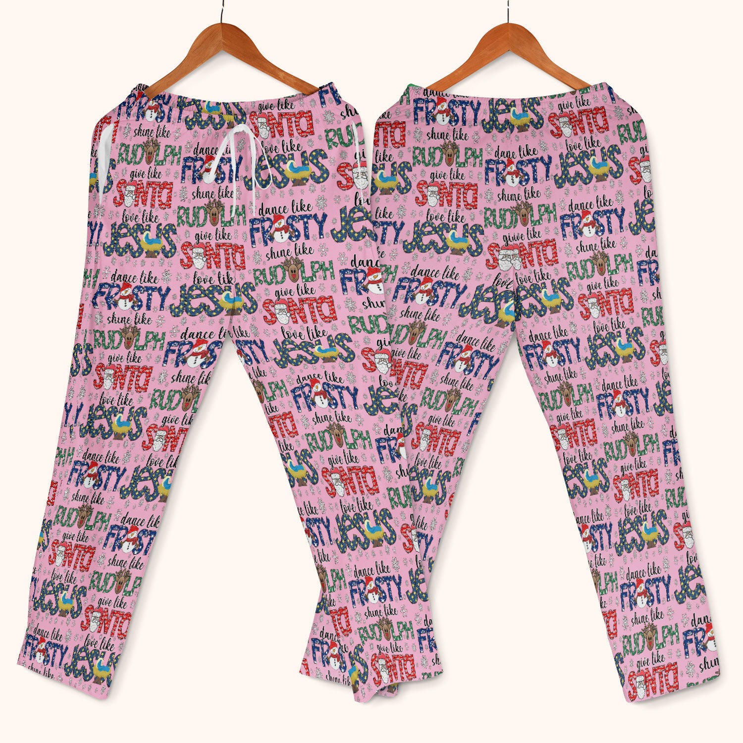 Christmas Rudolph  Women's Scrub Sets - Dance Like Frosty Shine Like Rudolph Give Like Santa Love Like Jesus - Holiday Med Uniform