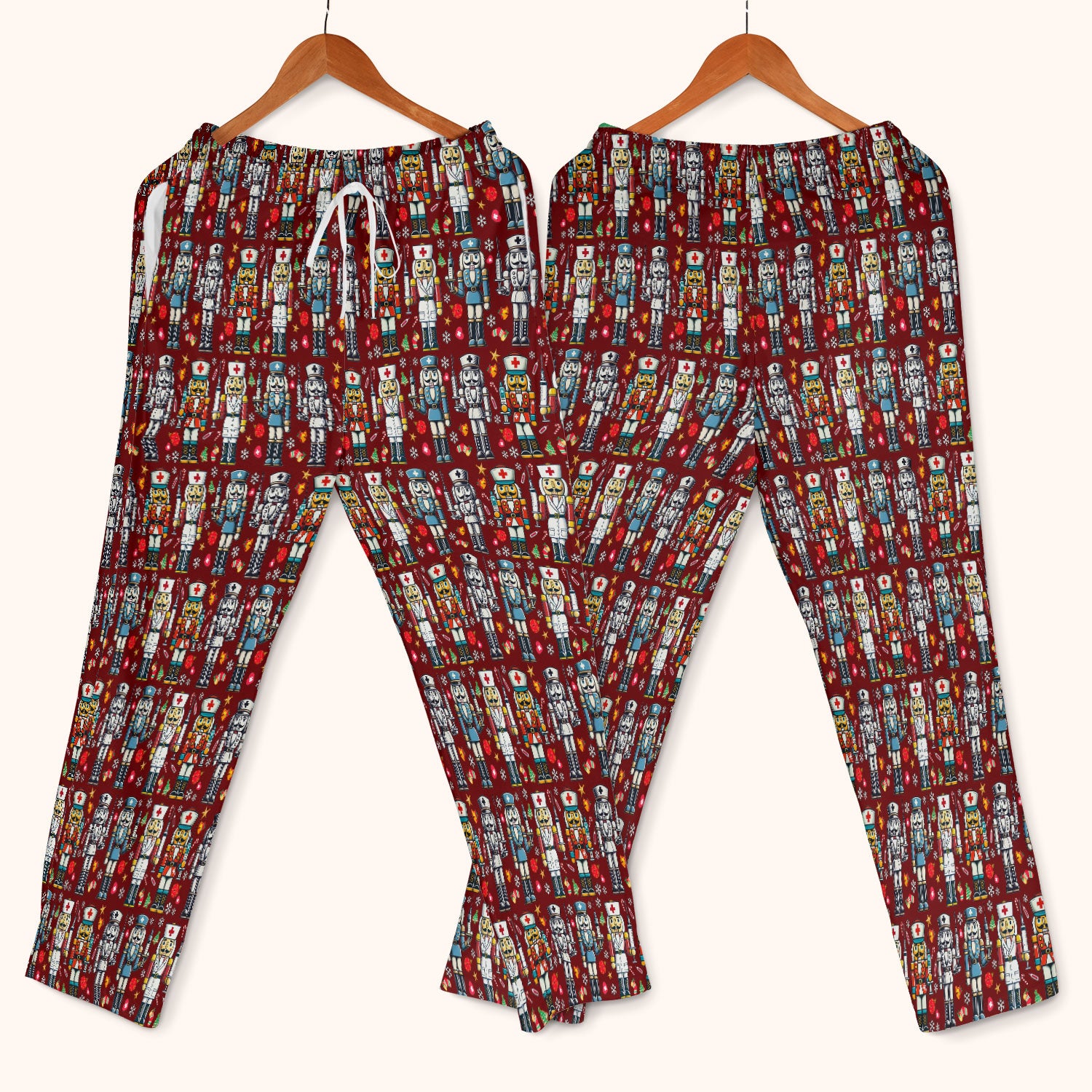 Funny Nutcracker Christmas Scrub Set – Cute Holiday Nurse Pattern Shirt – Festive Medical Uniform for RN, LPN, CNA, and Healthcare Workers
