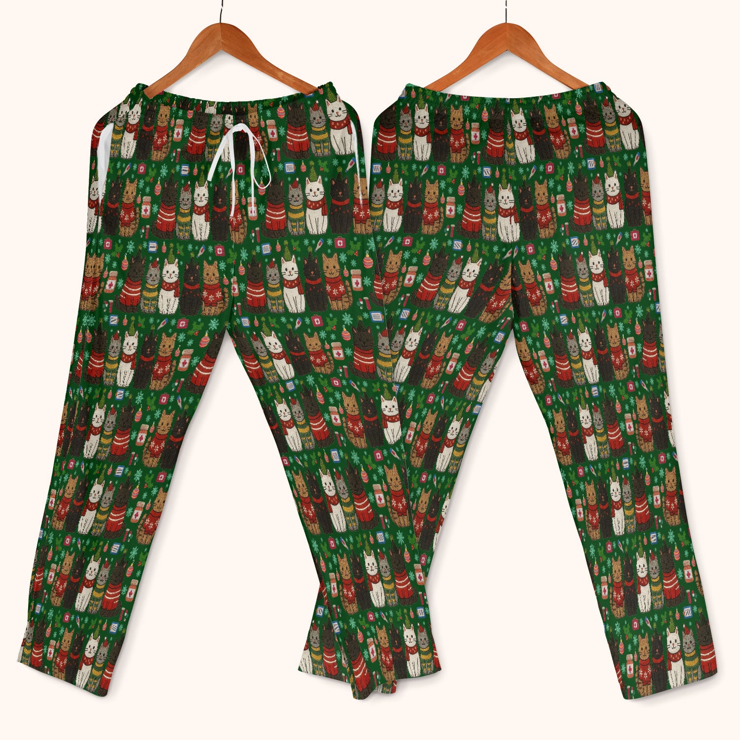 Christmas Cat Scrub Set, Festive Holiday Scrubs With Top And Pants, Cute Cat Lover Medical Uniform For Nurses And Doctors