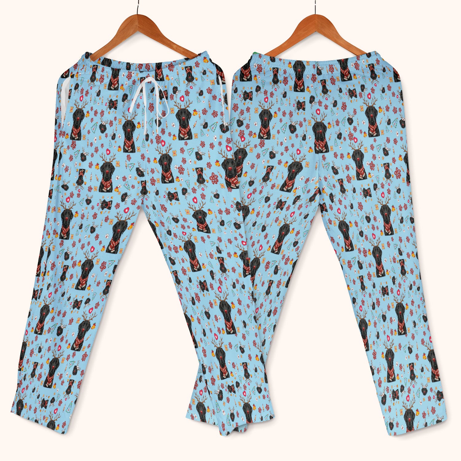 Black Lab Christmas Scrub Set - Funny Labrador Nursing Pants and V Neck Top - Cute Holiday Medical Uniform