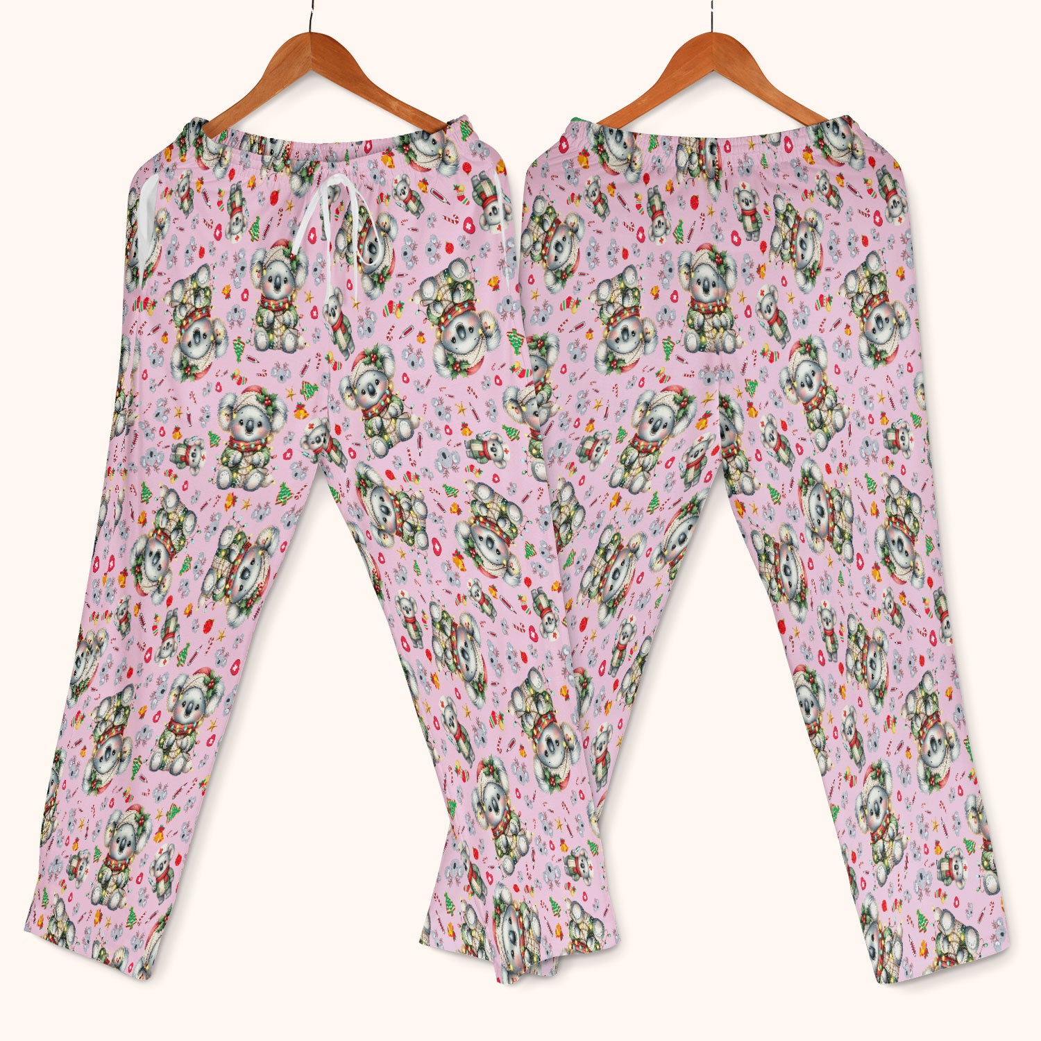 Aussie Koala Nurse Scrub Set - Cute Christmas Medical Uniform - Funny Holiday Animal Scrubs Pants and V Neck Top for Women