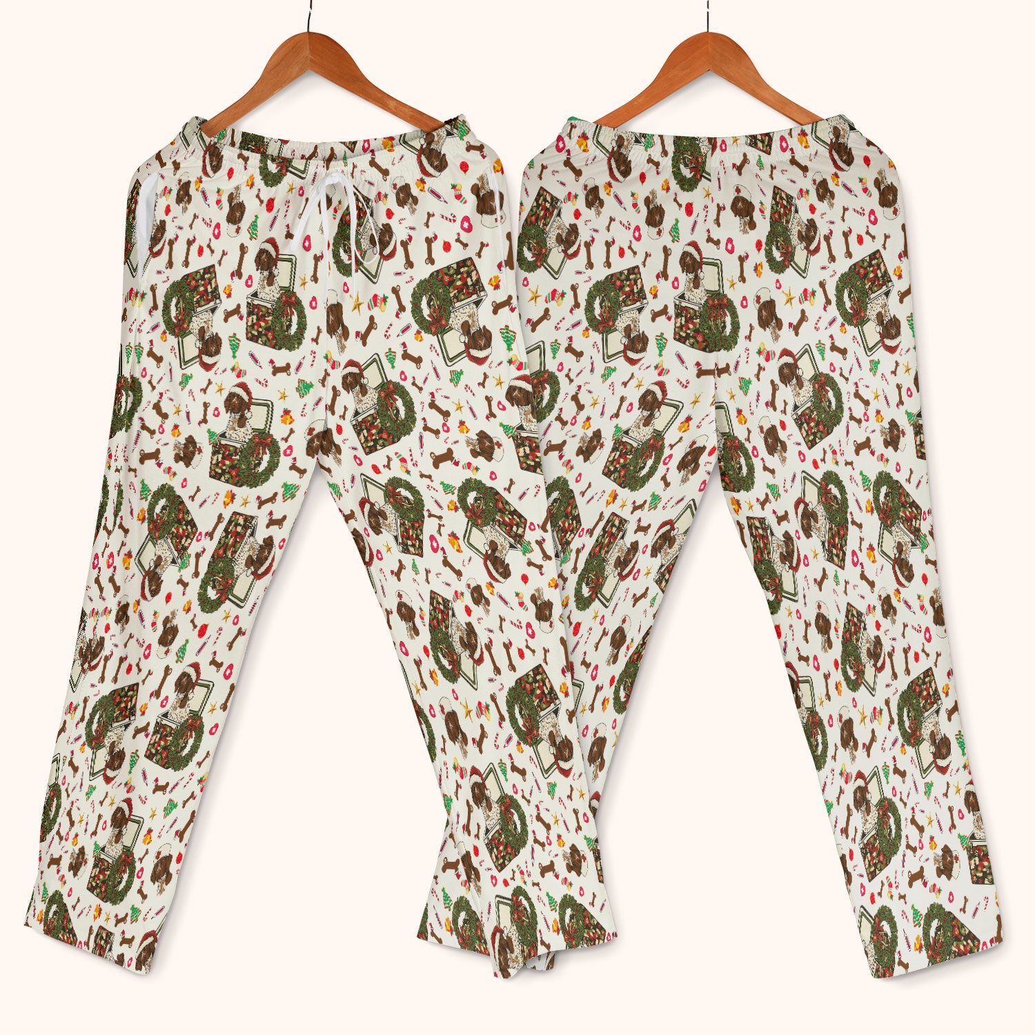 Christmas Dachshund Scrub Set - Cute Sausage Dog Nursing Pants and V Neck Top - Funny Holiday Medical Uniform