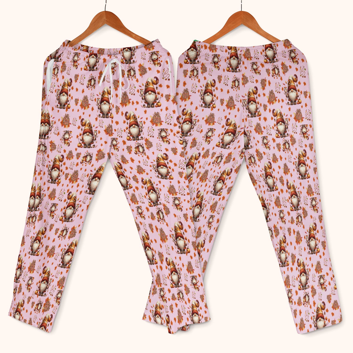 Autumn Leaves Pumpkin Scrubs Set for Women - Gnome Scrubs for Nurse Mama - Breathable Fabrics Nursing Uniform