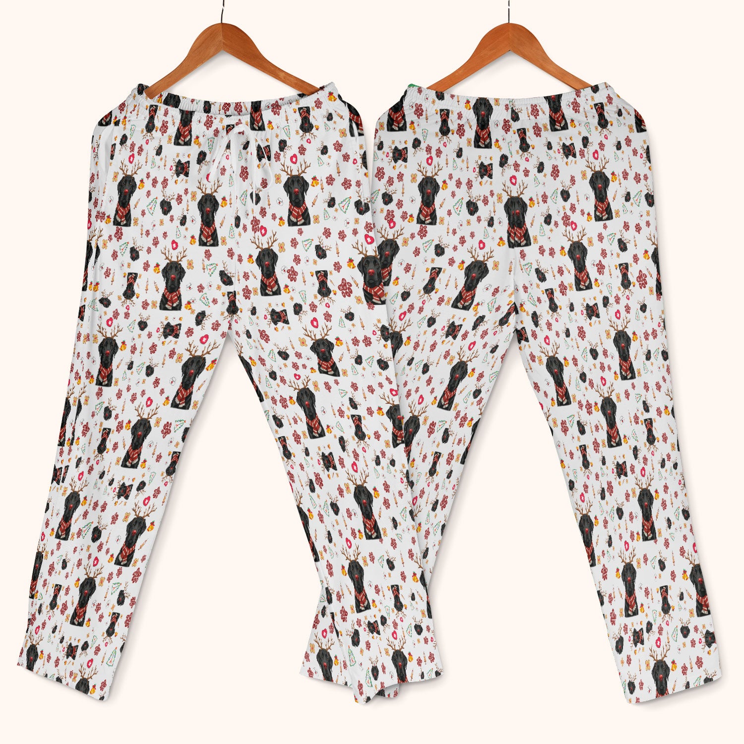 Funny Black Lab Reindeer Scrub Set - Christmas Dog Nurse Pants and V Neck Top - Cute Holiday Medical Uniform