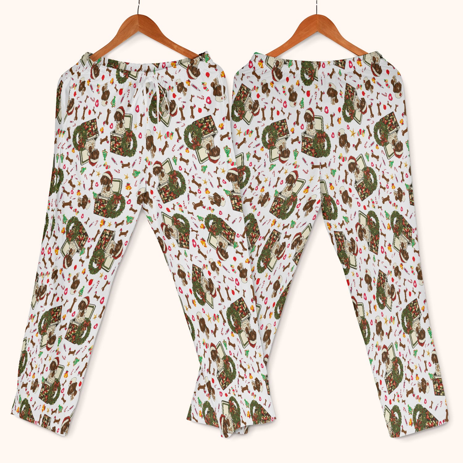 Christmas Dachshund Scrub Set - Cute Sausage Dog Nursing Pants and V Neck Top - Funny Holiday Medical Uniform
