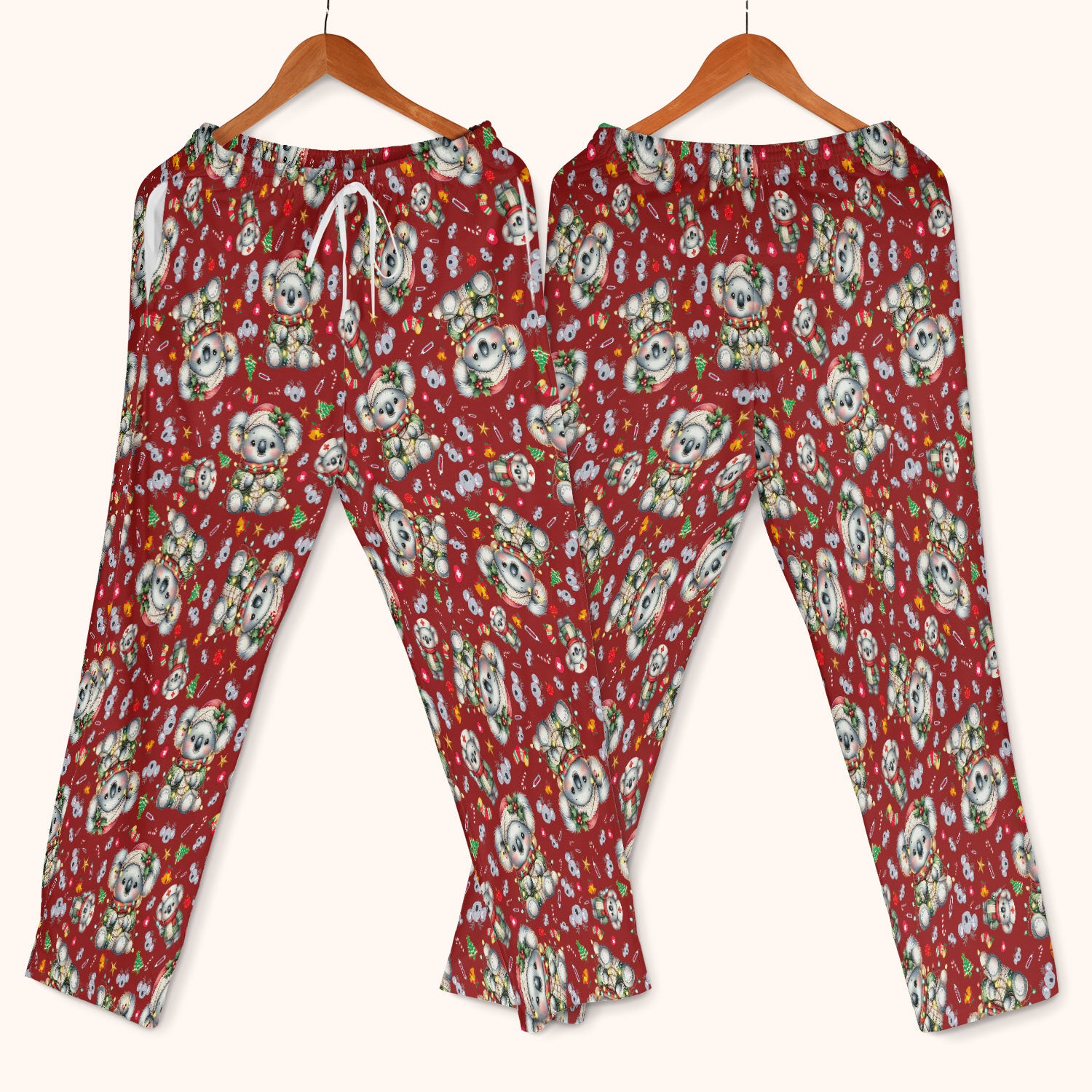 Christmas Koala Scrub Set - Cute Aussie Holiday Nursing Top and Pants - Funny Animal Medical Uniform