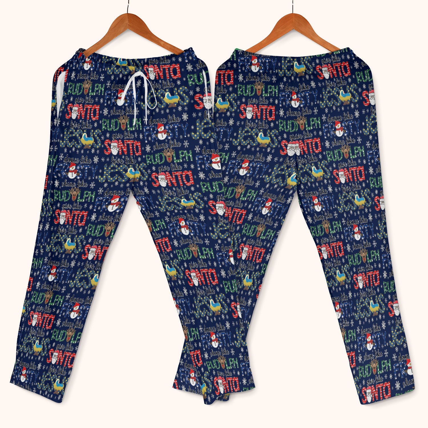 Xmas Rudolph Comfortable Scrub Set for Nurses - God Santa Scrub Pants and V Neck Top - Breathable Med Uniform