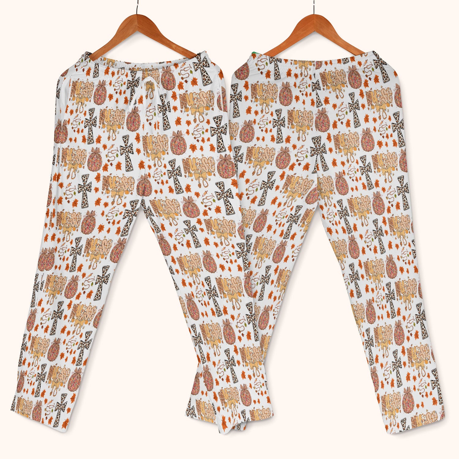 Floral Pumpkin Scrub Set for Women - Coquette Bow Thanksgiving Scrubs Pants and V Neck Top - Comfortable Medical Uniform