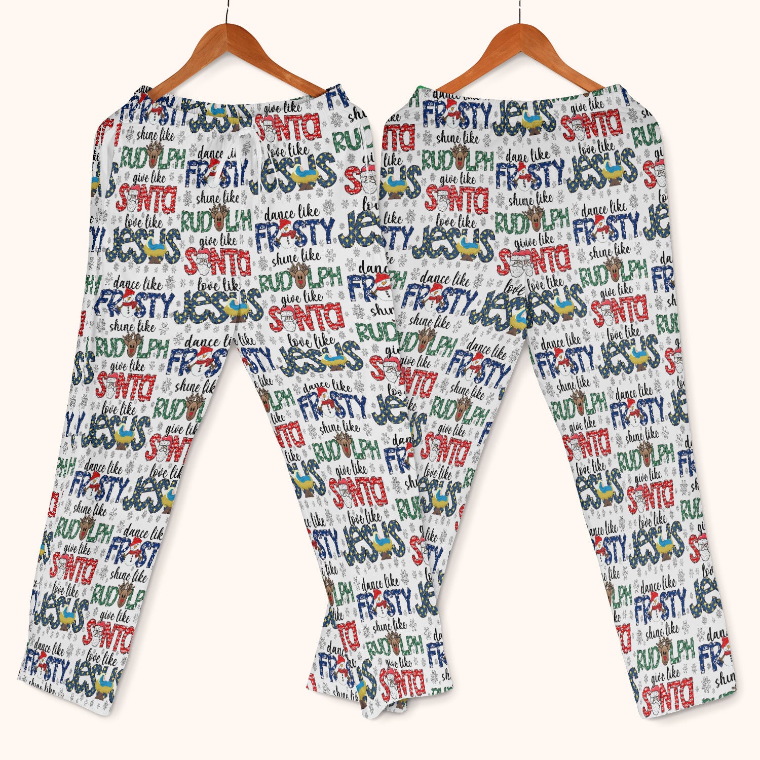 Christmas Rudolph  Women's Scrub Sets - Dance Like Frosty Shine Like Rudolph Give Like Santa Love Like Jesus - Holiday Med Uniform