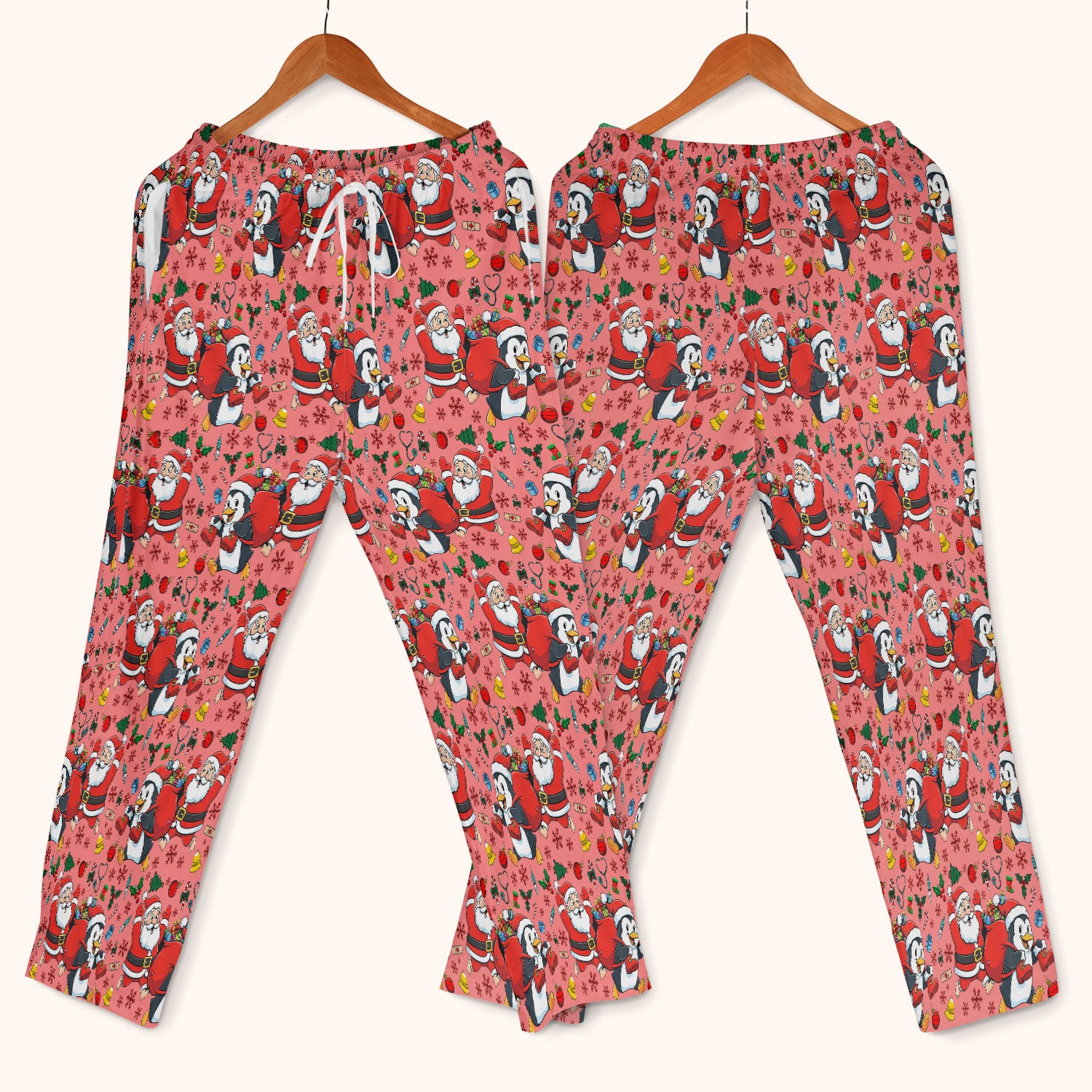 Funny Penguin Christmas Scrub Set - Santa Holiday Nurse Uniform for Women - Medical Gift for RN CNA LPN