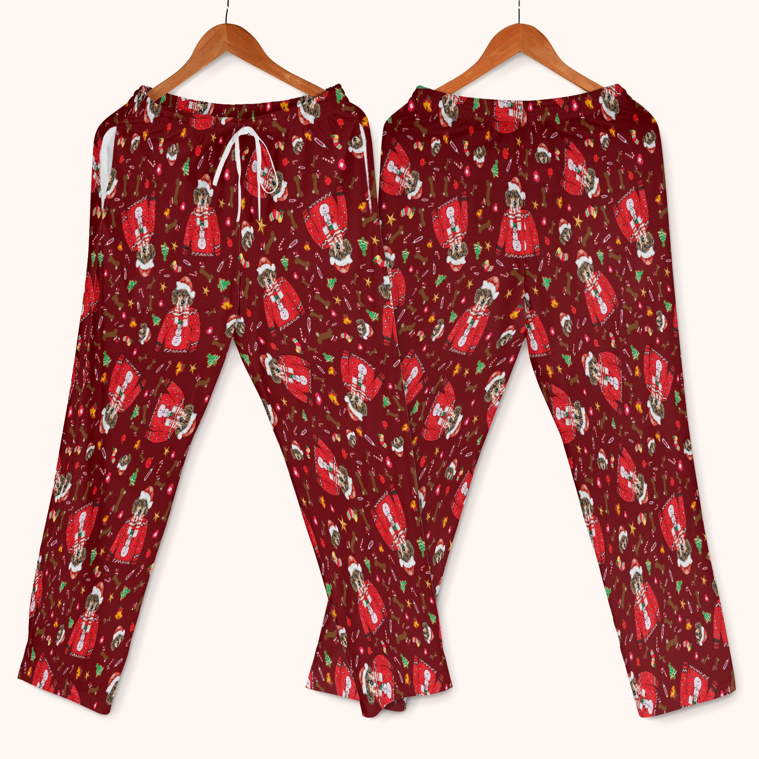 Funny Dog Christmas Scrub Set – Cute Puppy in Santa Outfit Pattern – Festive Holiday Medical Uniform For Nurses And Pet Lovers