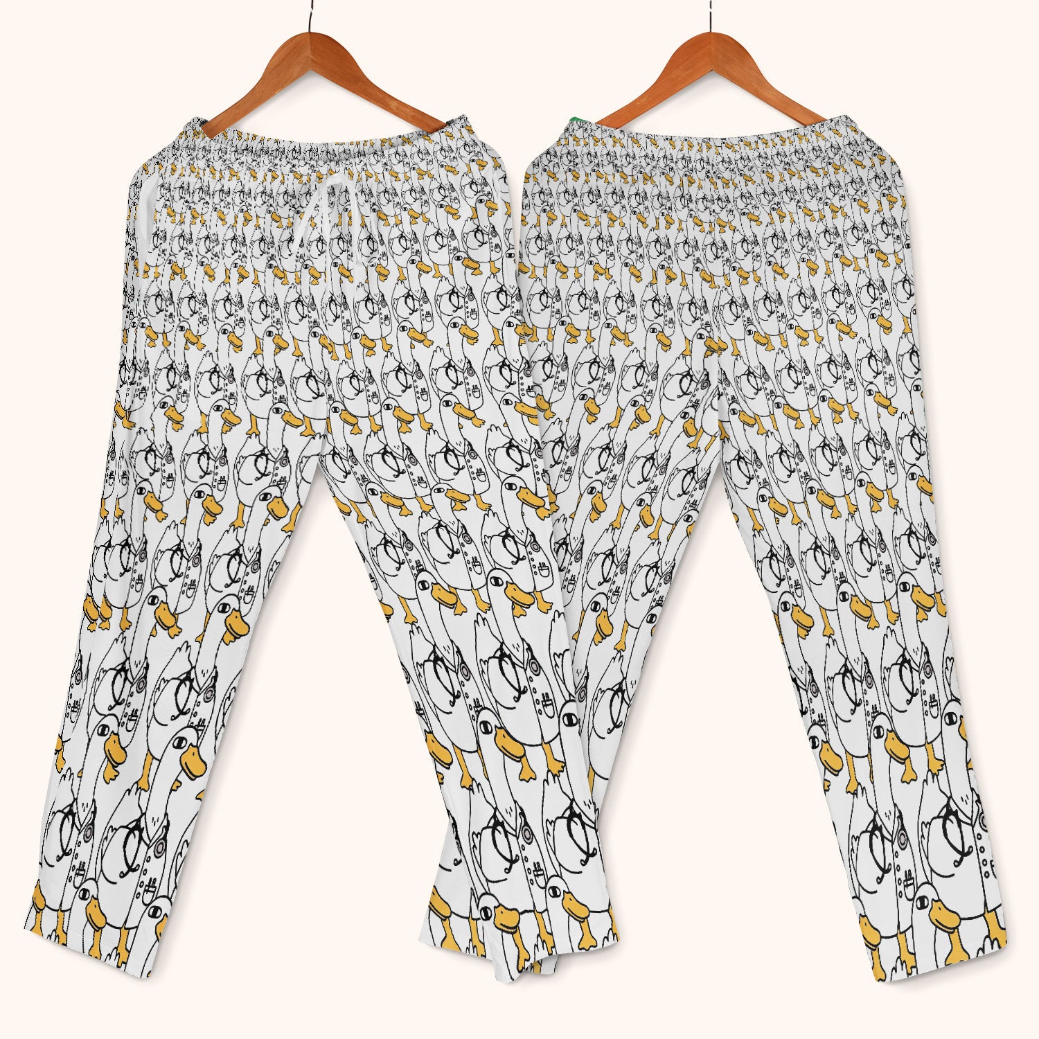 Funny Duck Scrub Set for Women - I'm a Doctor Scrubs Pants and V Neck Top - Cute Duck In The Row - Comfortable Nursing Uniform