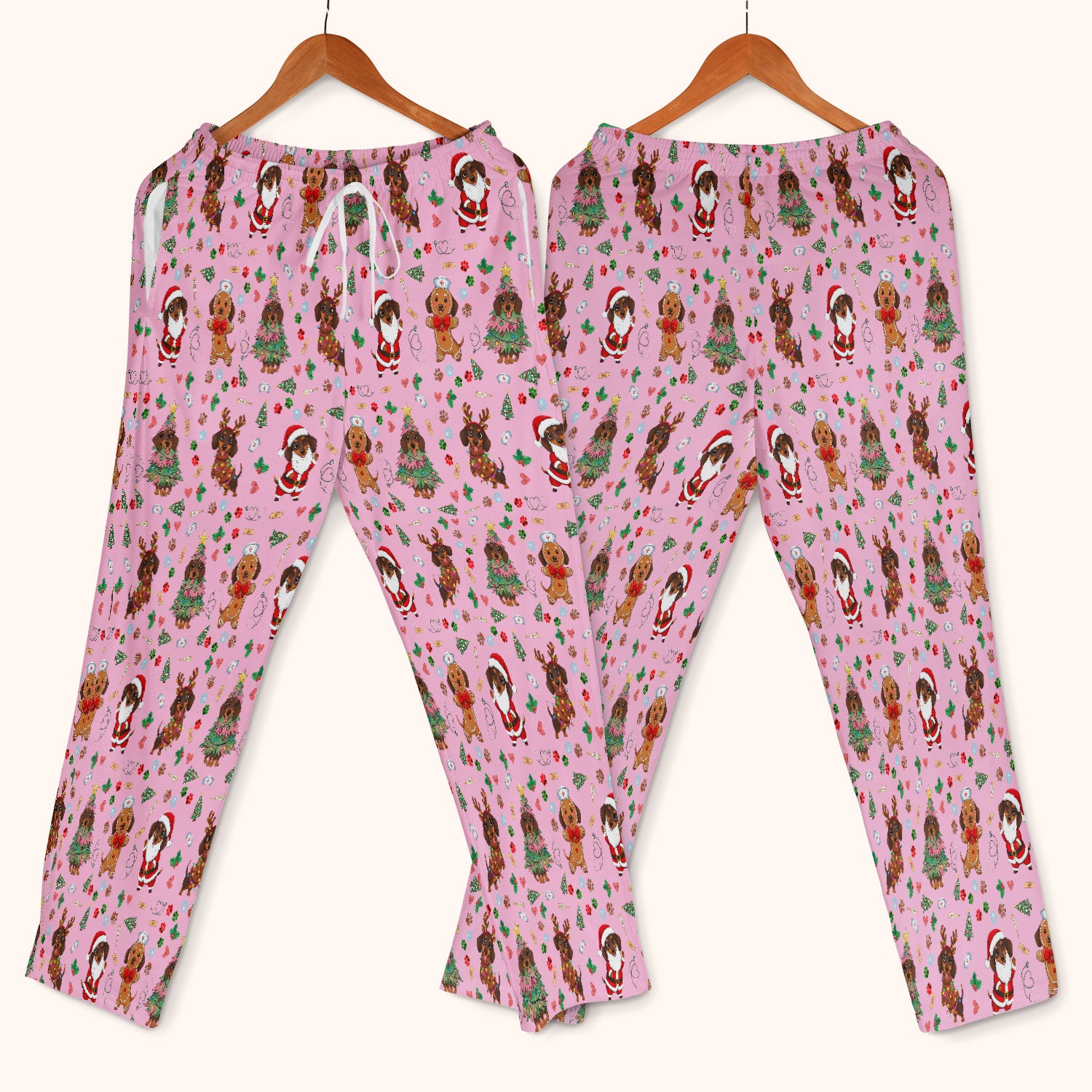 Wiener Dog Christmas Scrub Set – Funny Dachshund Pattern Medical Shirt – Festive Holiday Uniform for RN, LPN, CNA, and Vet Techs