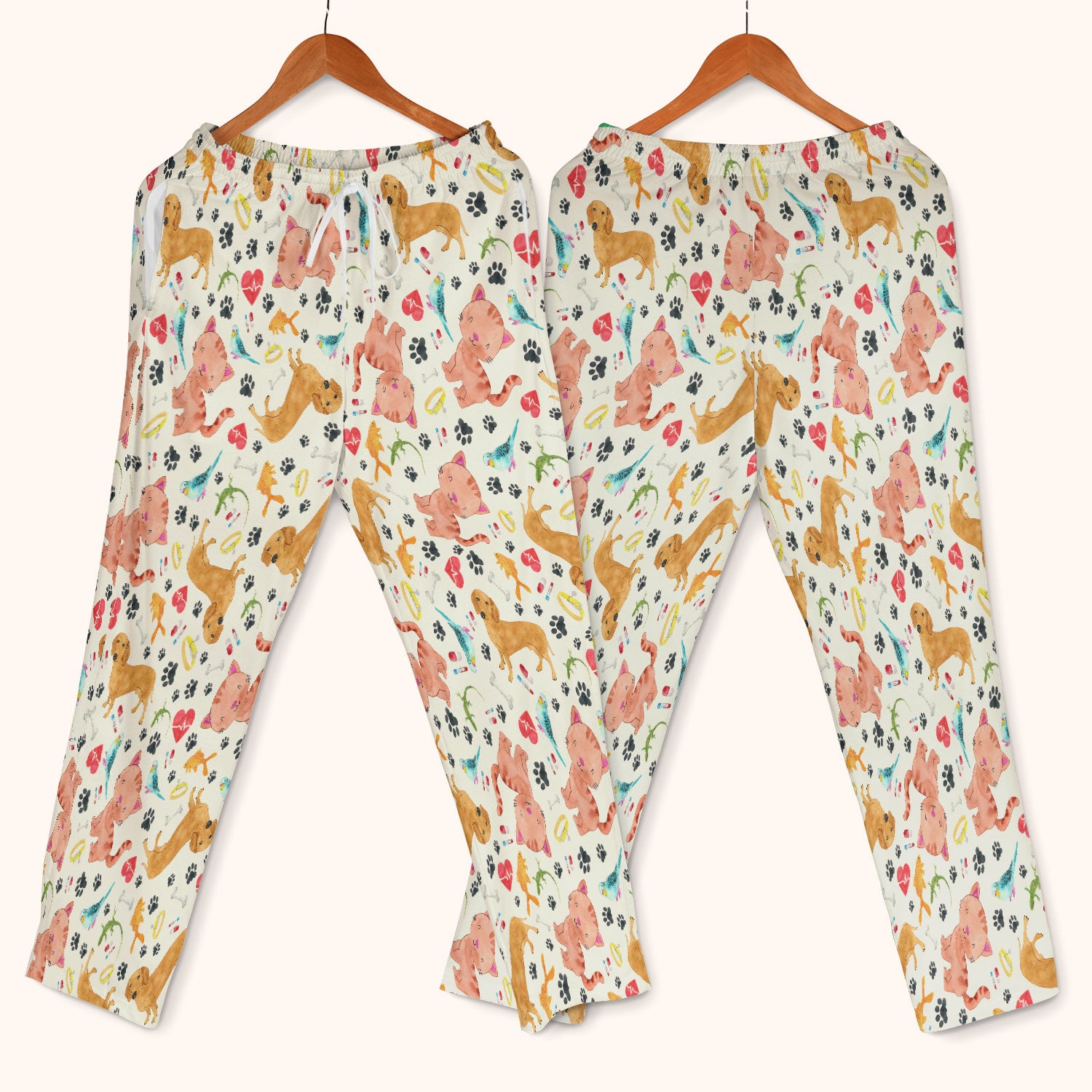 Cute Cat Dog Scrub Set - Animal Lover Medical Uniform - Funny Veterinary Nurse Gift for Women RN CNA LPN