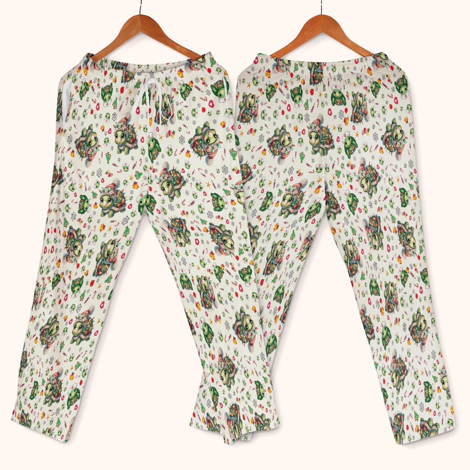 Christmas Turtle Scrub Set - Cute Funny Nurse Pants and V Neck Top - Holiday Medical Uniform for Women