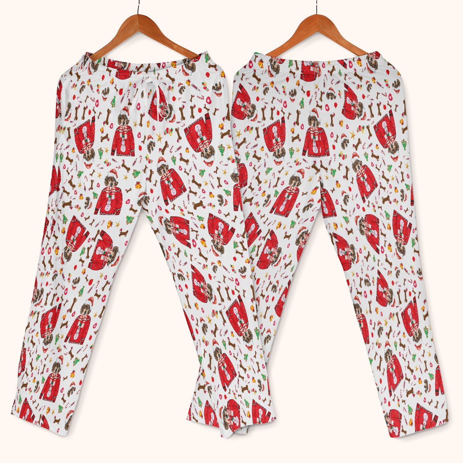Funny Dog Christmas Scrub Set – Cute Puppy in Santa Outfit Pattern – Festive Holiday Medical Uniform For Nurses And Pet Lovers