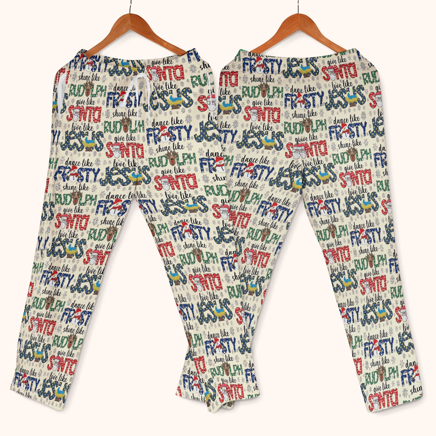 Christmas Rudolph  Women's Scrub Sets - Dance Like Frosty Shine Like Rudolph Give Like Santa Love Like Jesus - Holiday Med Uniform