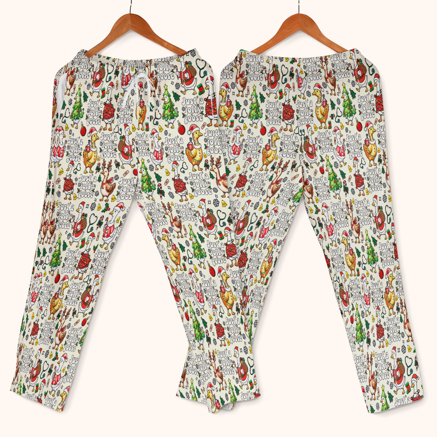 Christmas Goose Scrub Set for Nurse - Funny Jolly Holiday Medical Uniform for Women