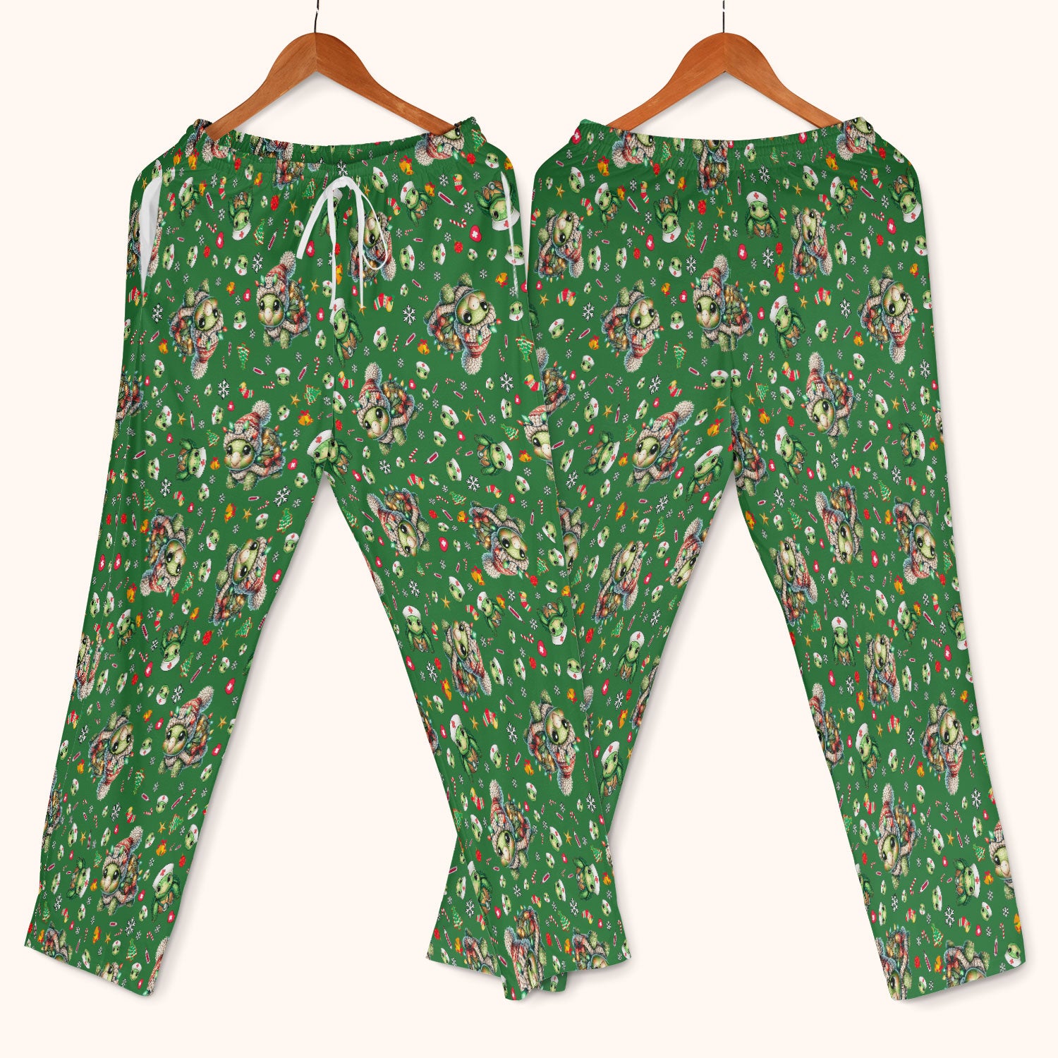 Christmas Turtle Scrub Set - Cute Funny Nurse Pants and V Neck Top - Holiday Medical Uniform for Women