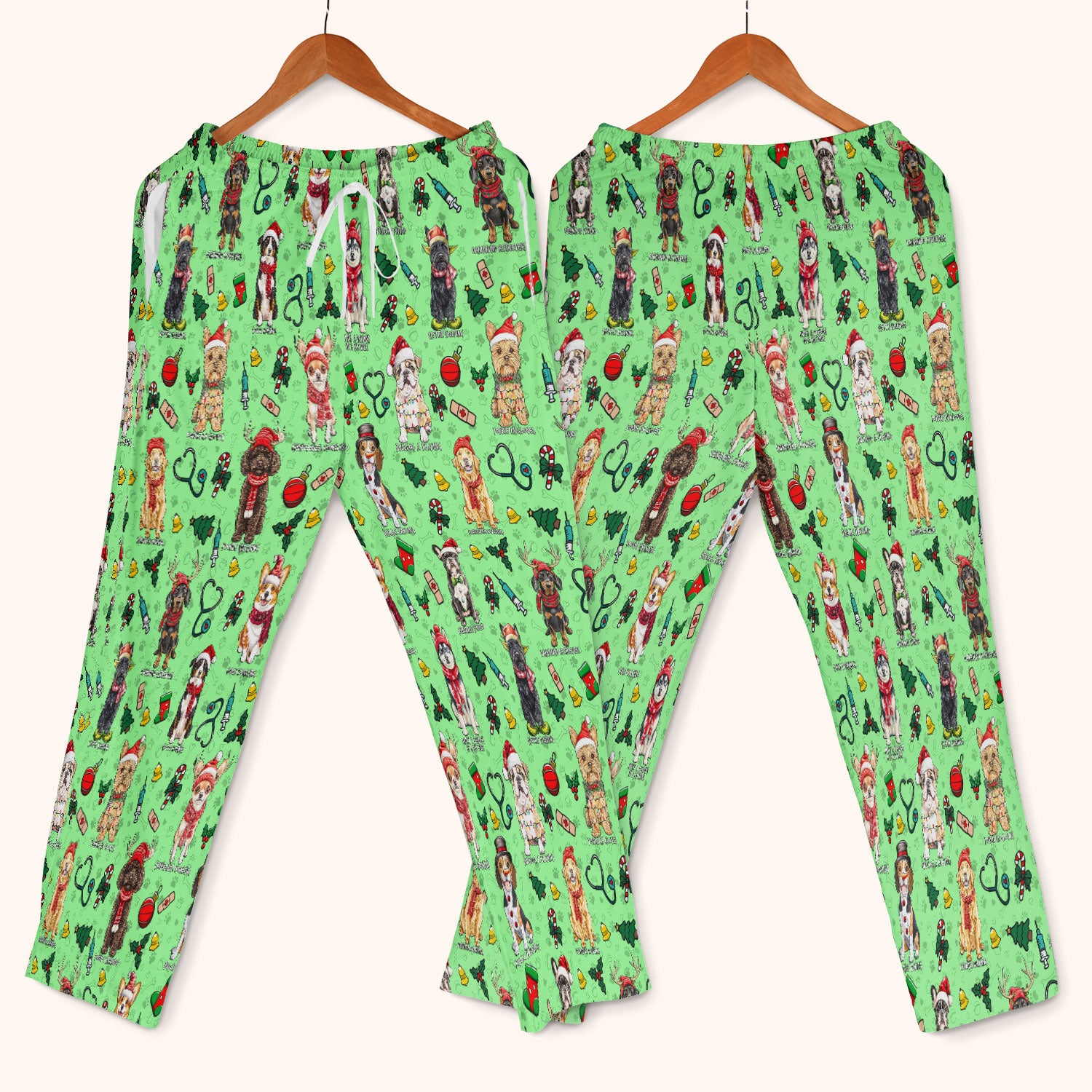 Cute Christmas Dog Scrubs Sets for Nurses - Corgi, Dachshund, Husky, Poodle & Labrador - Funny Holiday Medical Uniform for RN CNA LPN