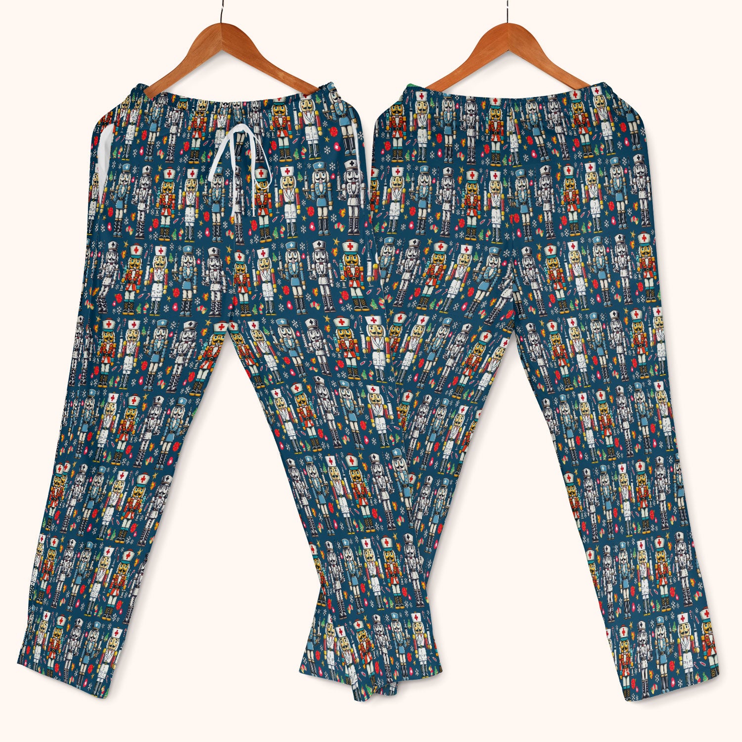 Funny Nutcracker Christmas Scrub Set – Cute Holiday Nurse Pattern Shirt – Festive Medical Uniform for RN, LPN, CNA, and Healthcare Workers