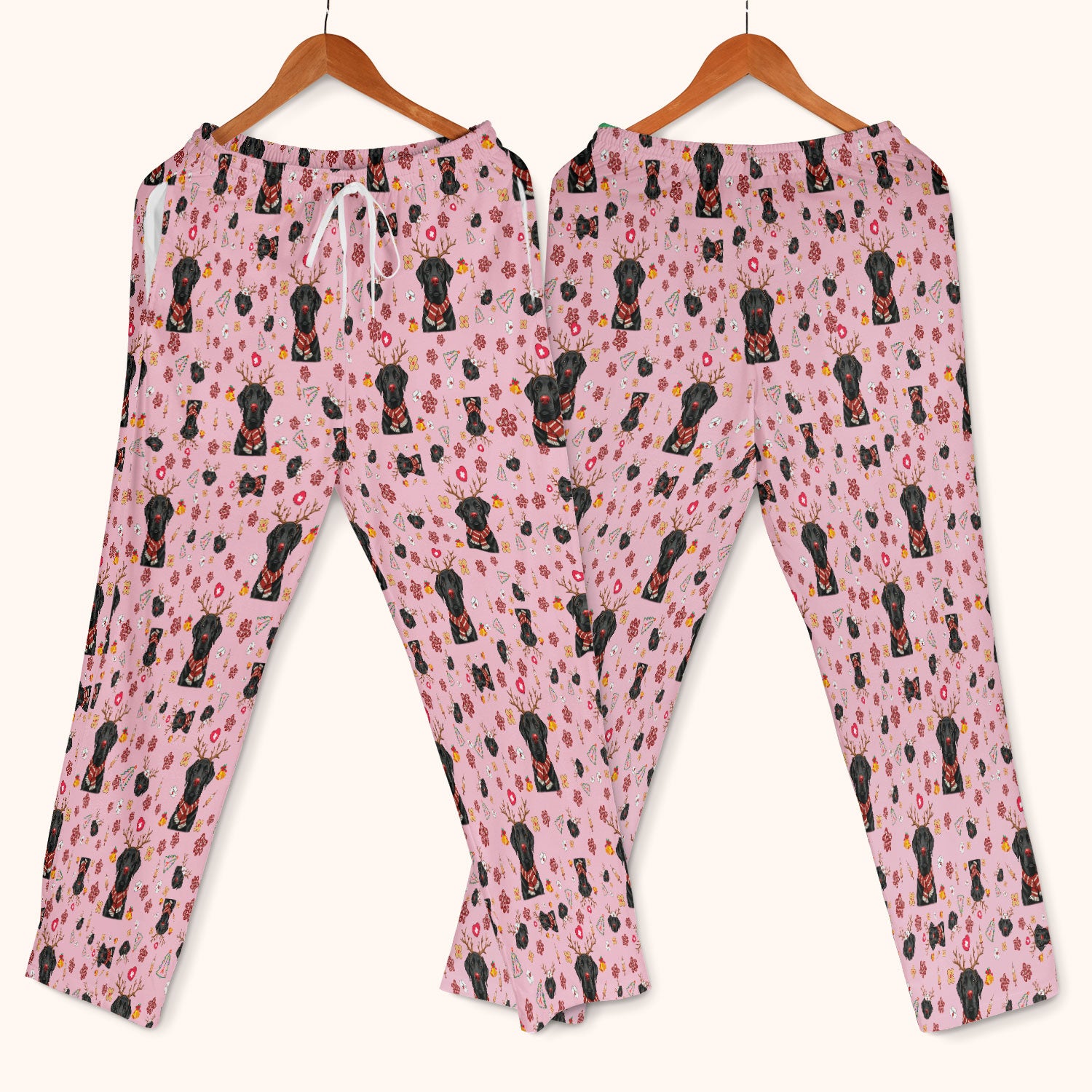 Black Lab Christmas Scrub Set - Funny Labrador Nursing Pants and V Neck Top - Cute Holiday Medical Uniform