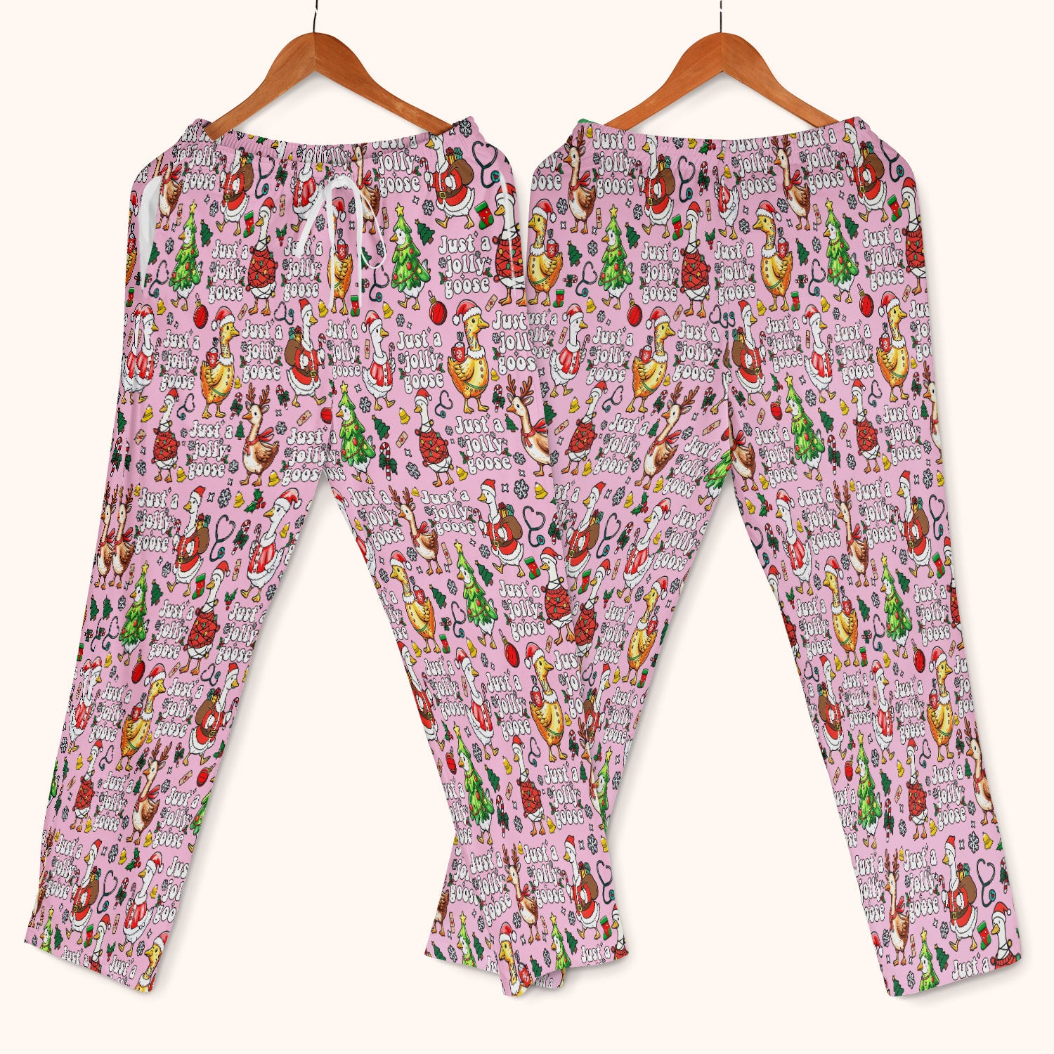 Christmas Goose Scrub Set for Nurse - Funny Jolly Holiday Medical Uniform for Women