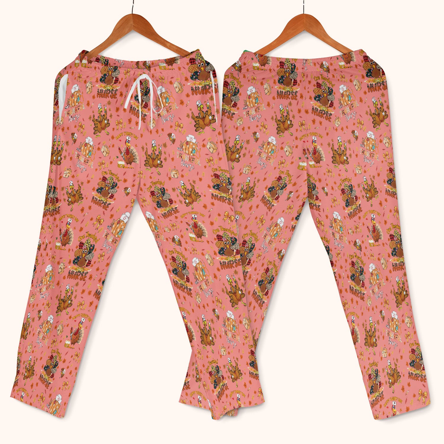 Thanksgiving Scrub Set for Women - Turkey Pumpkin Scrub Top and Pants for Nurses - Fall Med Uniform for RN CNA LPN