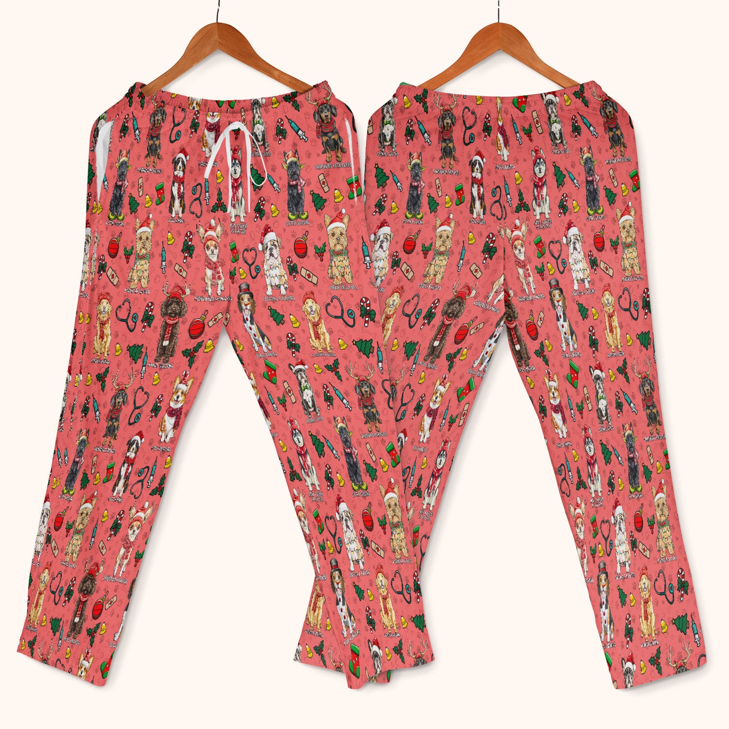 Cute Christmas Dog Scrubs Sets for Nurses - Corgi, Dachshund, Husky, Poodle & Labrador - Funny Holiday Medical Uniform for RN CNA LPN