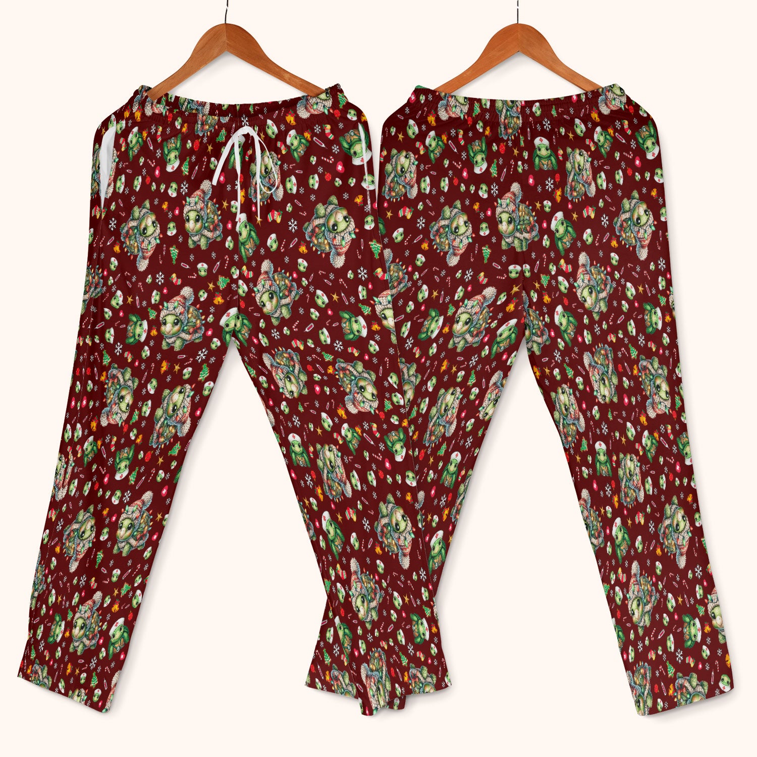 Christmas Turtle Scrub Set - Cute Funny Nurse Pants and V Neck Top - Holiday Medical Uniform for Women