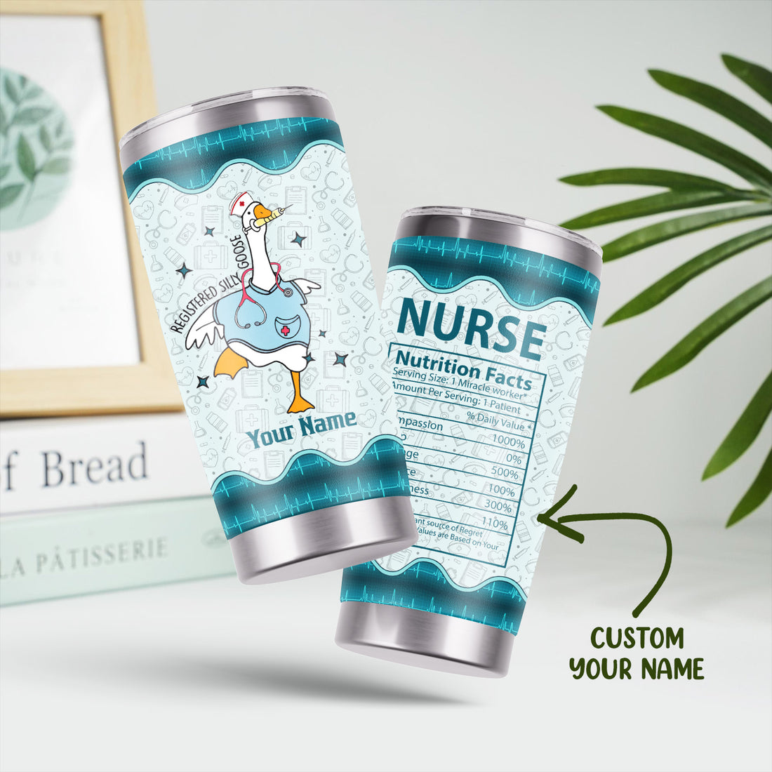 Personalized Silly Goose Nurse Tumbler - Registered Silly Goose Design - Fun Gift for Healthcare Workers, Nurses, and RN LPN