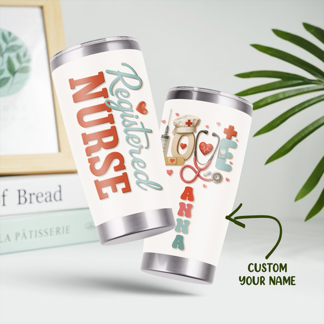 Personalized Registered Nurse Tumbler - Unique Nurse Design - Gift for Healthcare Professionals, RNs, and LPNs