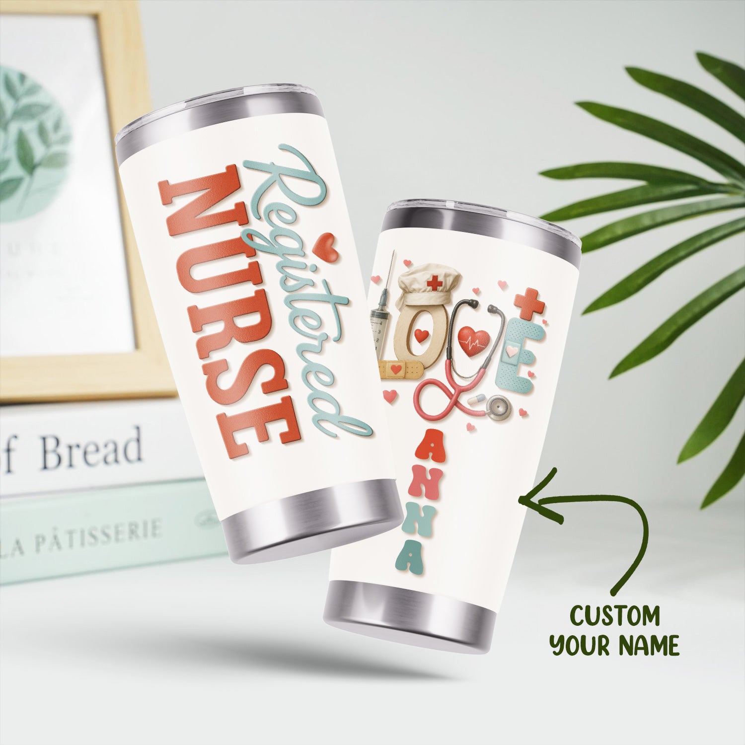 Personalized Registered Nurse Tumbler - Unique Nurse Design - Gift for Healthcare Professionals, RNs, and LPNs