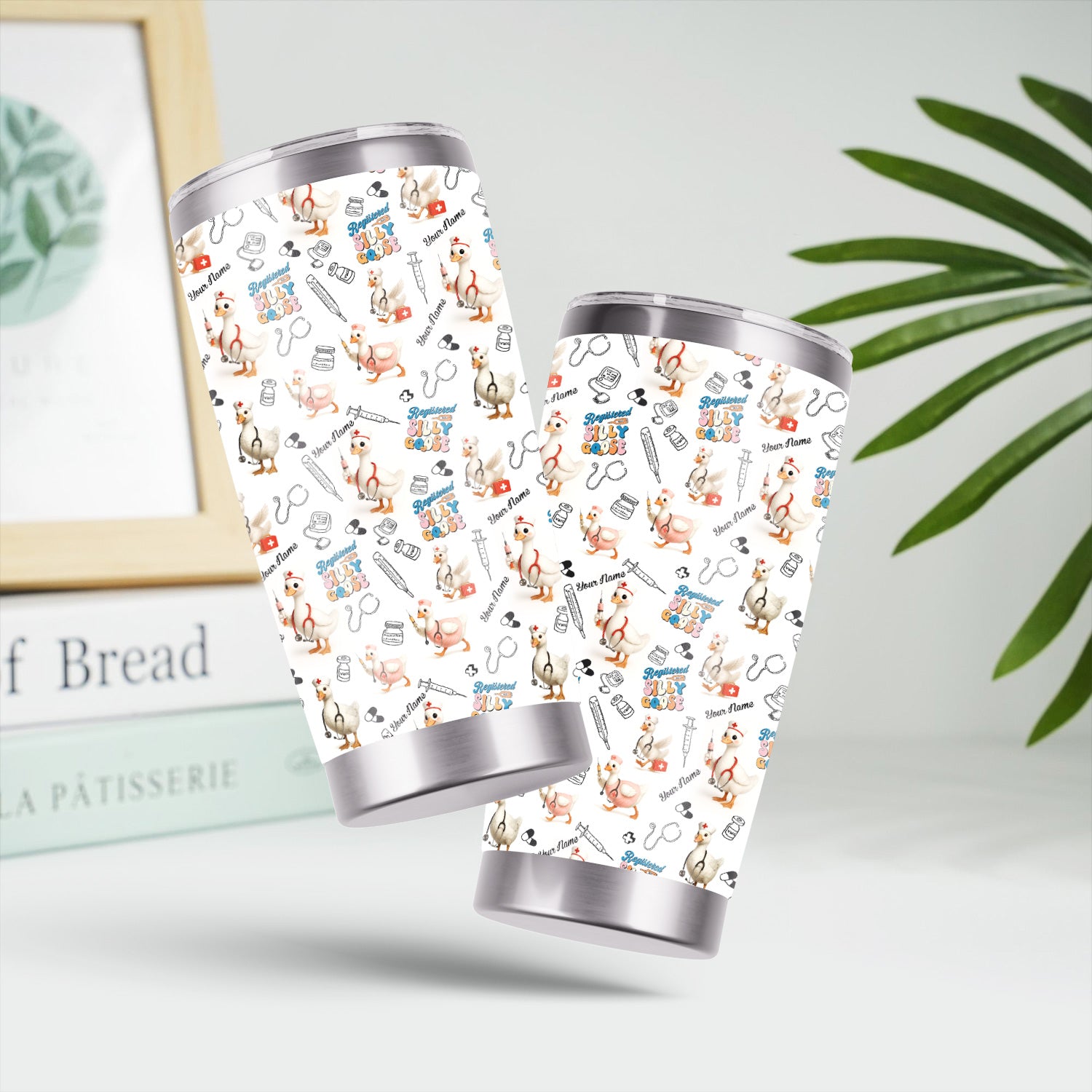 Custom Silly Goose Nurse Life Tumbler - Hilarious Gift for RN LPN CNA Women - Personalized Stainless Cup for Healthcare Workers