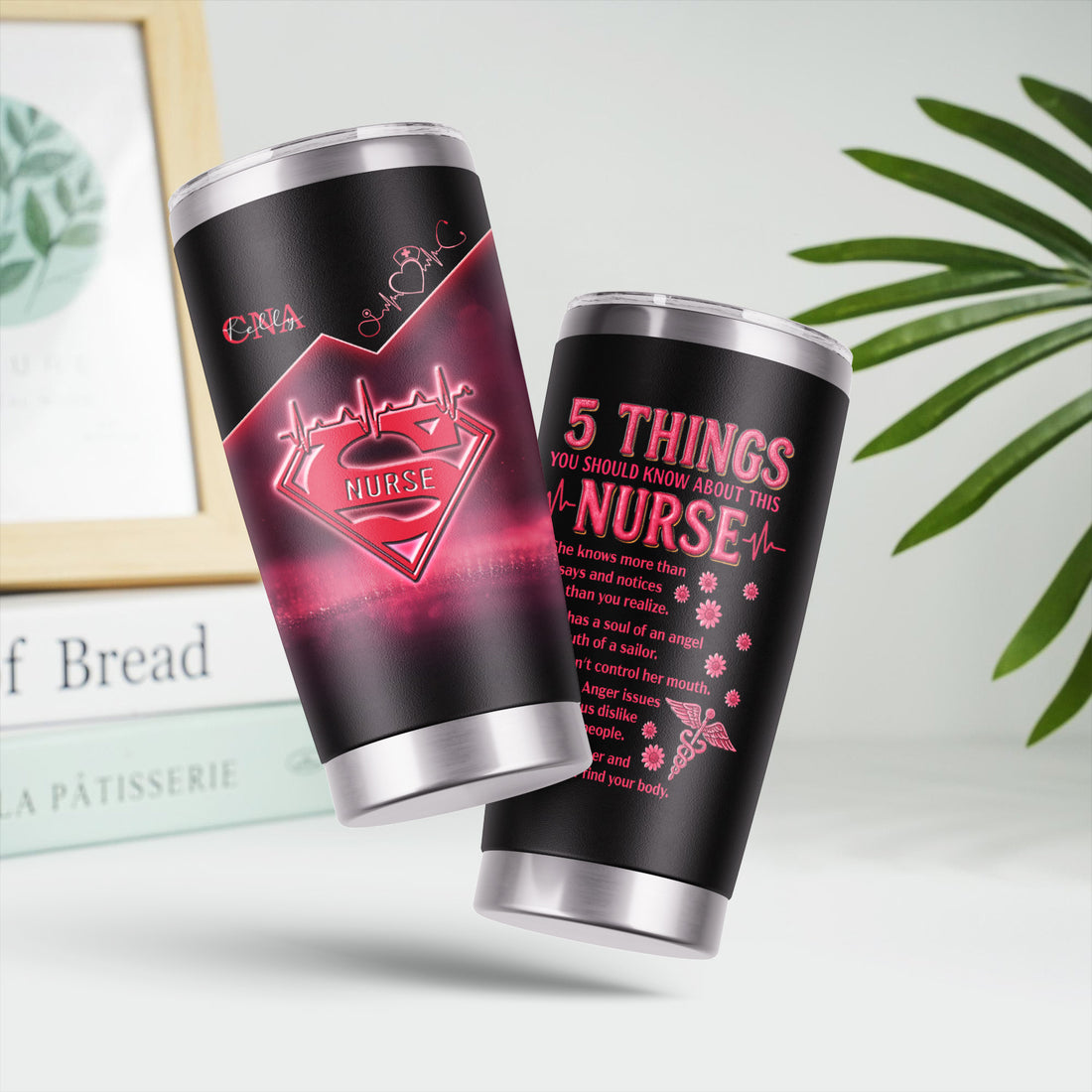 Funny Nurse Tumbler 5 Things You Should Know - Personalized CNA RN LPN Stainless Steel Mug - Gift for Healthcare Worker