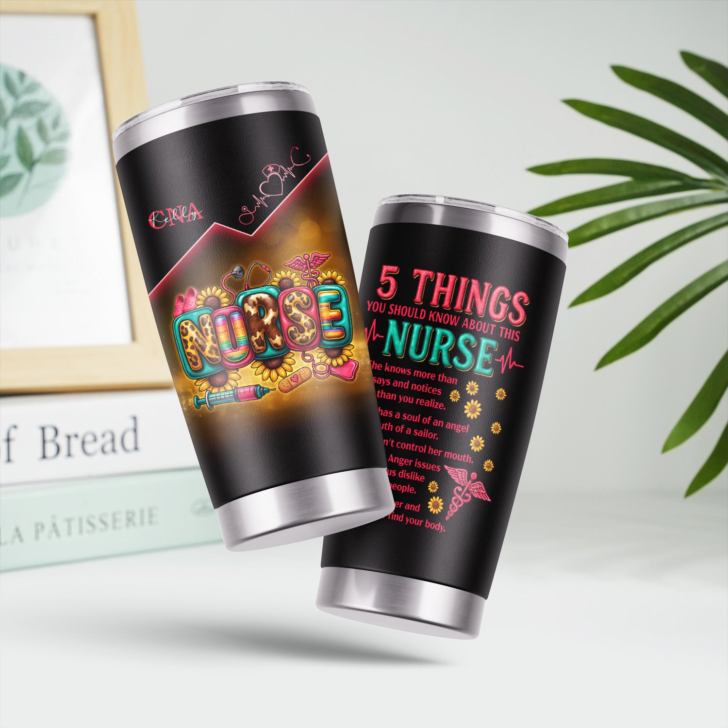 Personalized Nurse Stainless Tumbler - 5 Things About This Nurse Quote - Appreciation Gift for Women Medical Staff Healthcare Worker