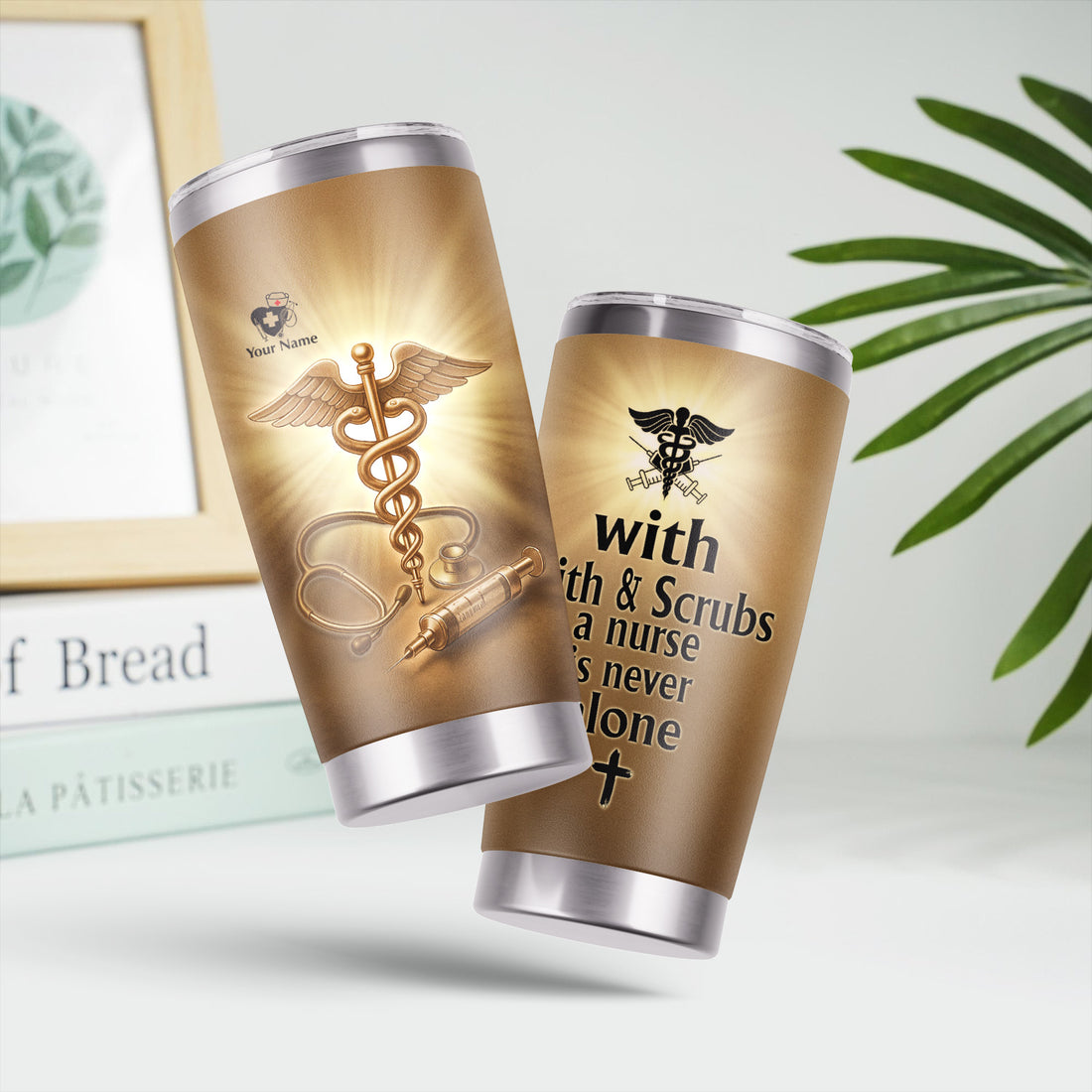 Personalized Faith Nurse Tumbler - Stainless Steel Medical Cup with Christian Quote - Thoughtful Gift for RN, LPN, CNA