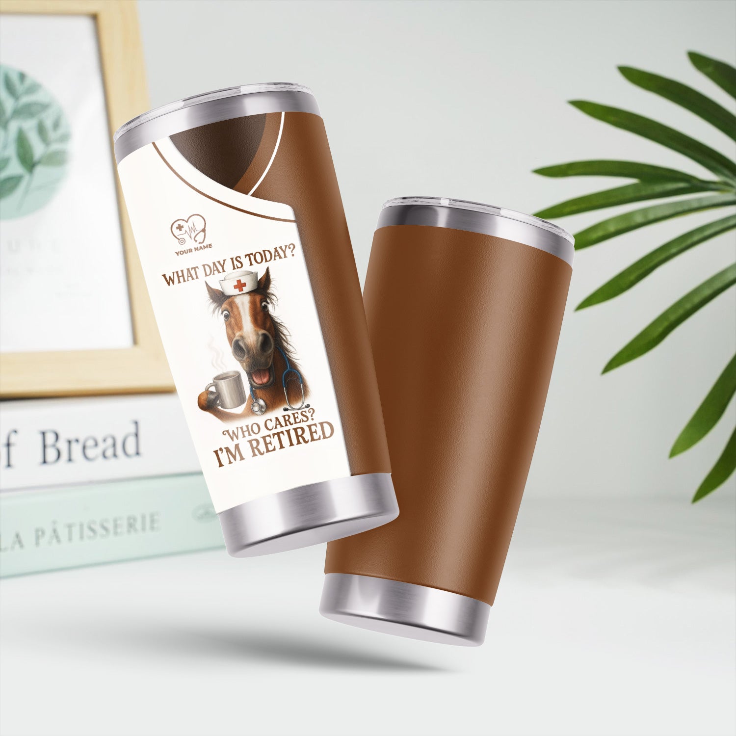 Funny Retired Nurse Tumbler - What Day Is Today Who Cares I'm Retired - Horse Coffee Gift for RN LPN Retirement