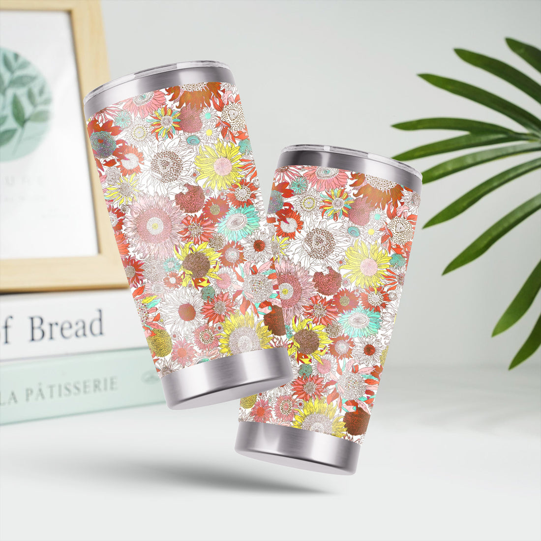 Sunflower Floral Tumbler for Nurses - Bright Medical Pattern RN LPN CNA - Appreciation Gift for Healthcare Workers & Nursing Teams
