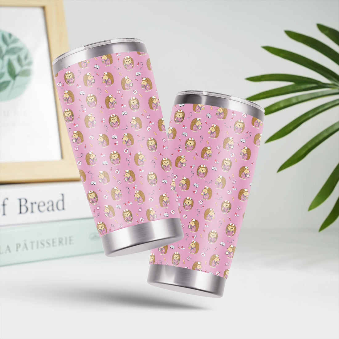 Adorable Hedgehog Nurse Tumbler - Hilarious Gift for RN LPN CNA Women - Personalized Stainless Cup for Healthcare Workers