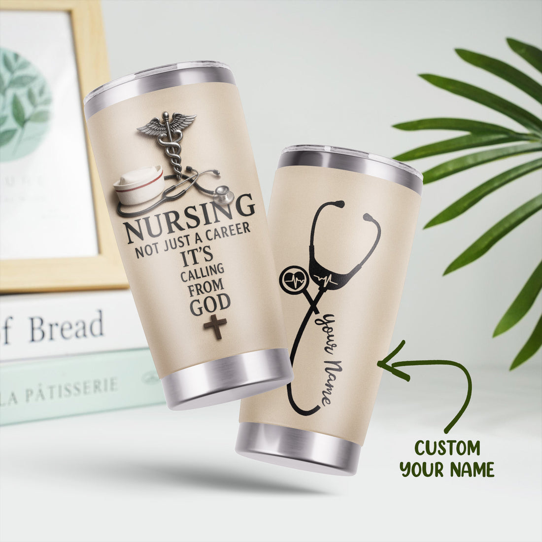 Christian Nurse Tumbler - Faith-Based Gift for RN CNA LPN - Nursing Is a Calling from God