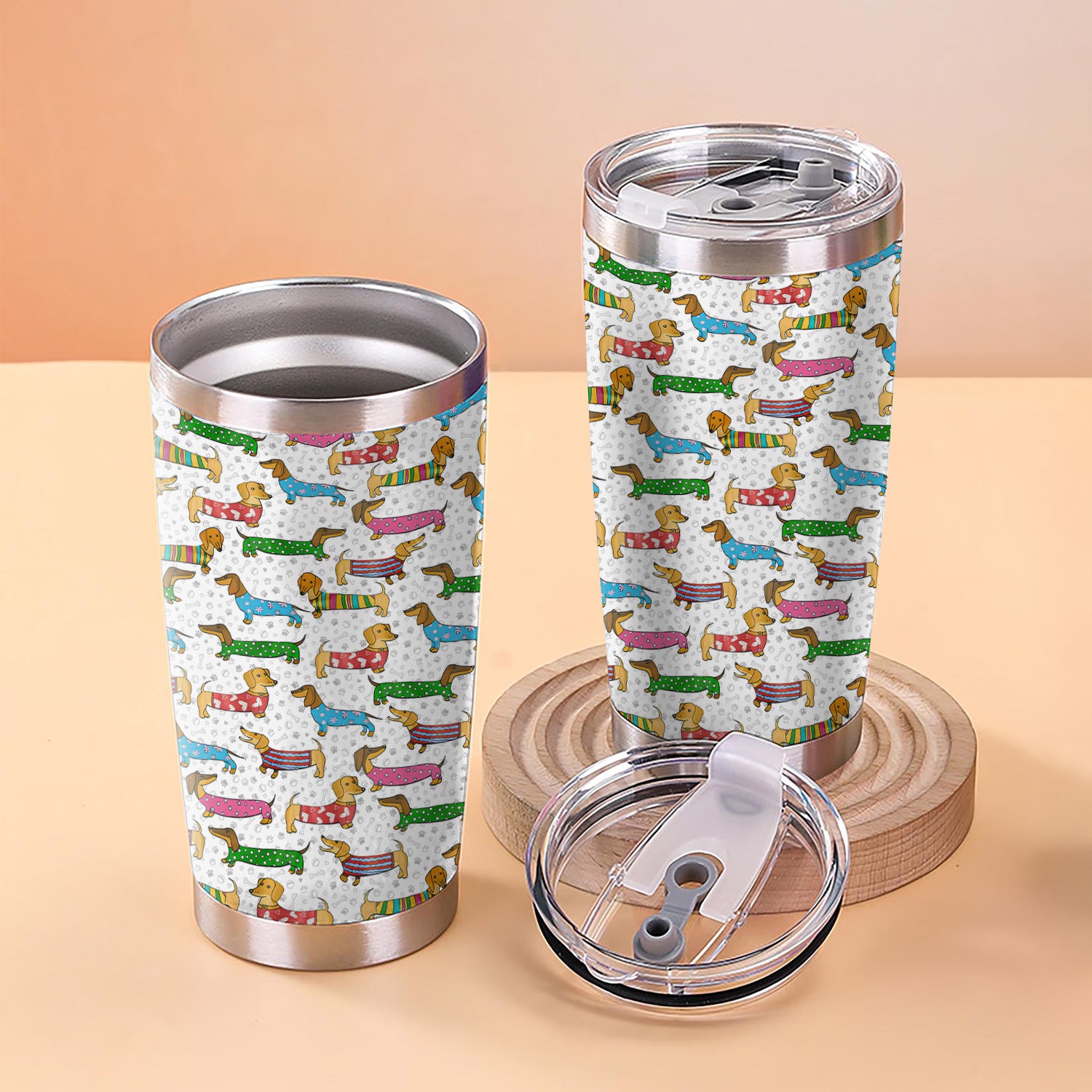Doxie Puppies Nurse Tumbler - Cute Dachshund Gift for RN LPN CNA - Weiner Dog Stainless Cup for Healthcare Workers