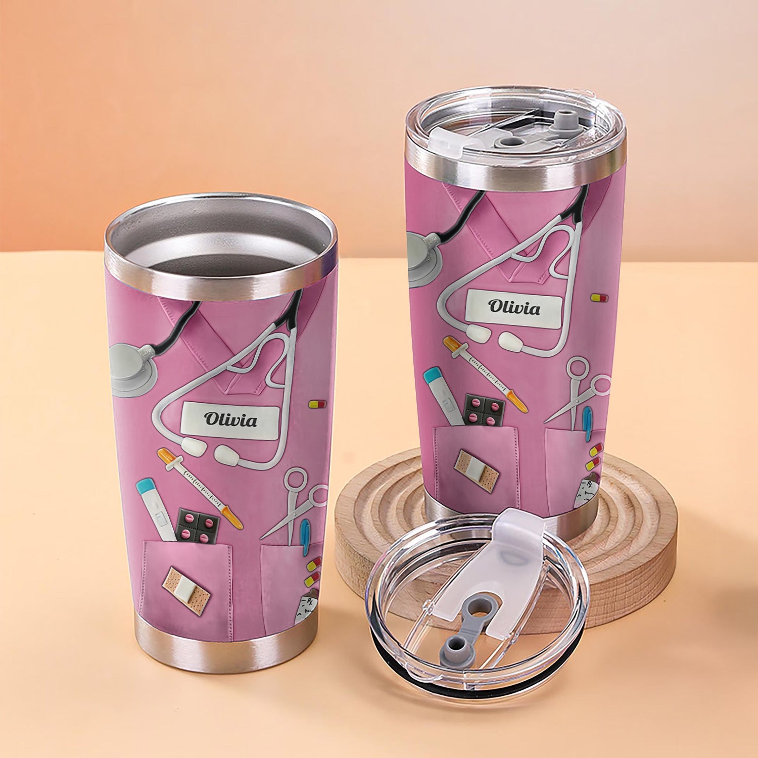 Personalized Retired Nurse Tumbler - Happy Retirement Quote Multiple Color Options Available - Custom Name Gift for RN LPN CNA