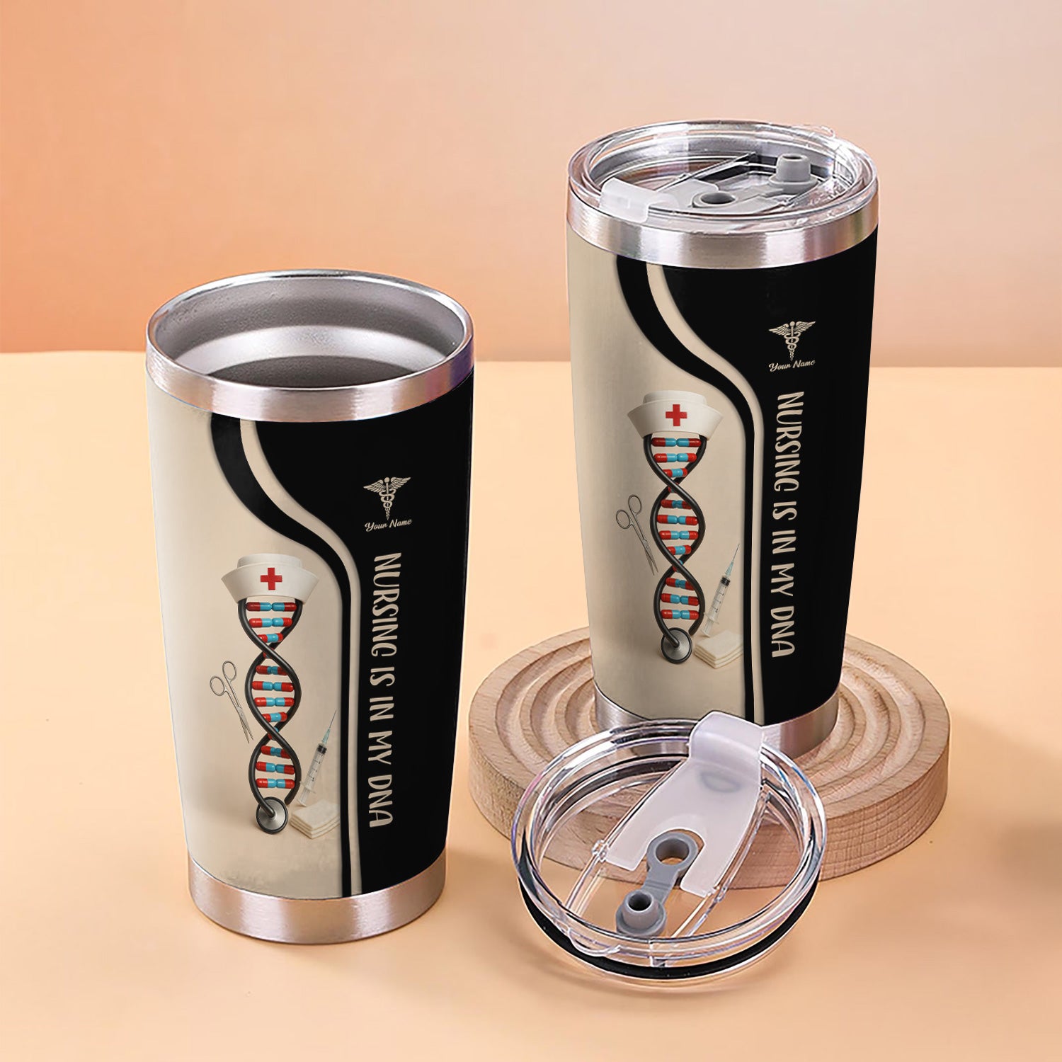Nursing Is In My DNA Tumbler - Personalized Nurse Tumbler - Gifts For Nurses