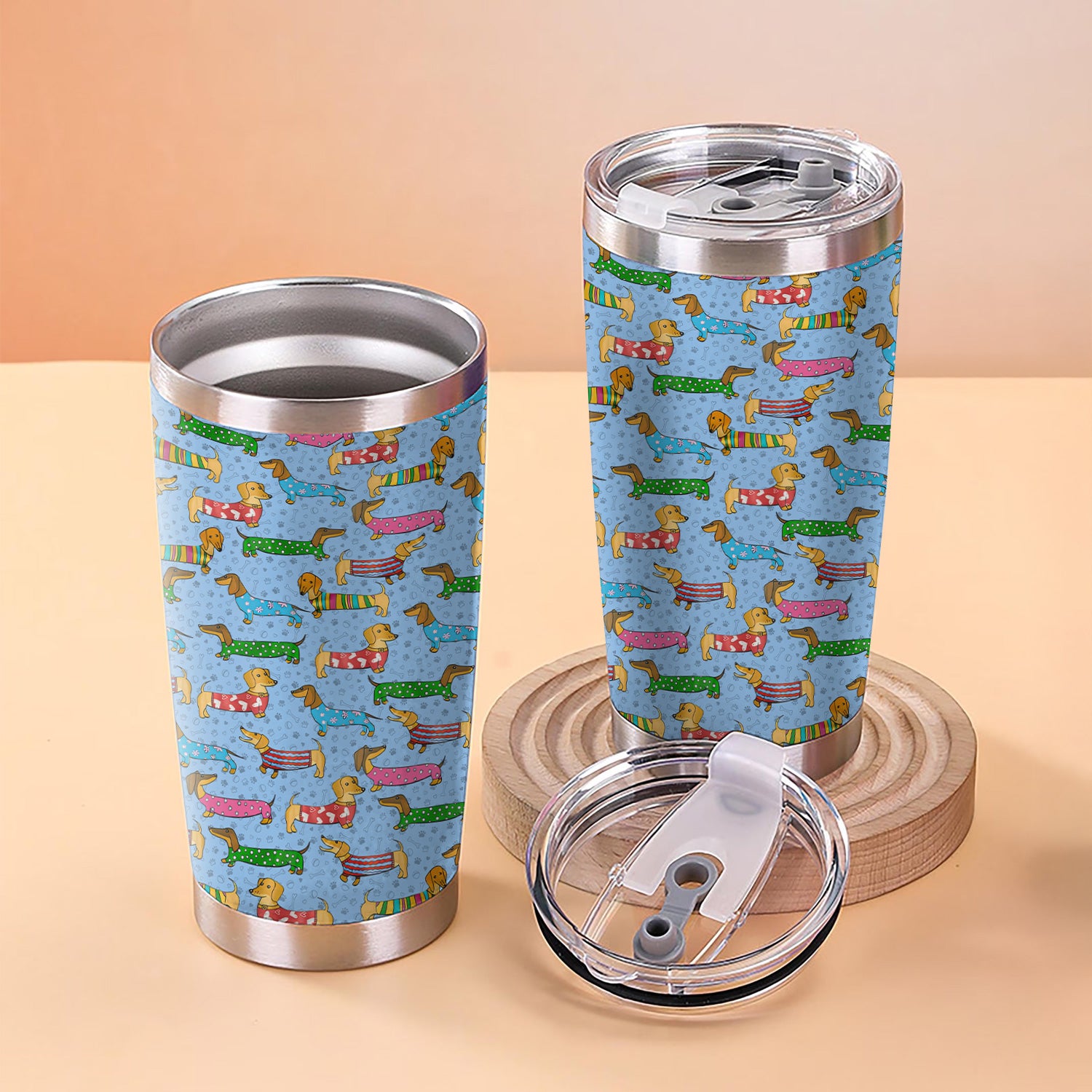 Doxie Puppies Nurse Tumbler - Cute Dachshund Gift for RN LPN CNA - Weiner Dog Stainless Cup for Healthcare Workers