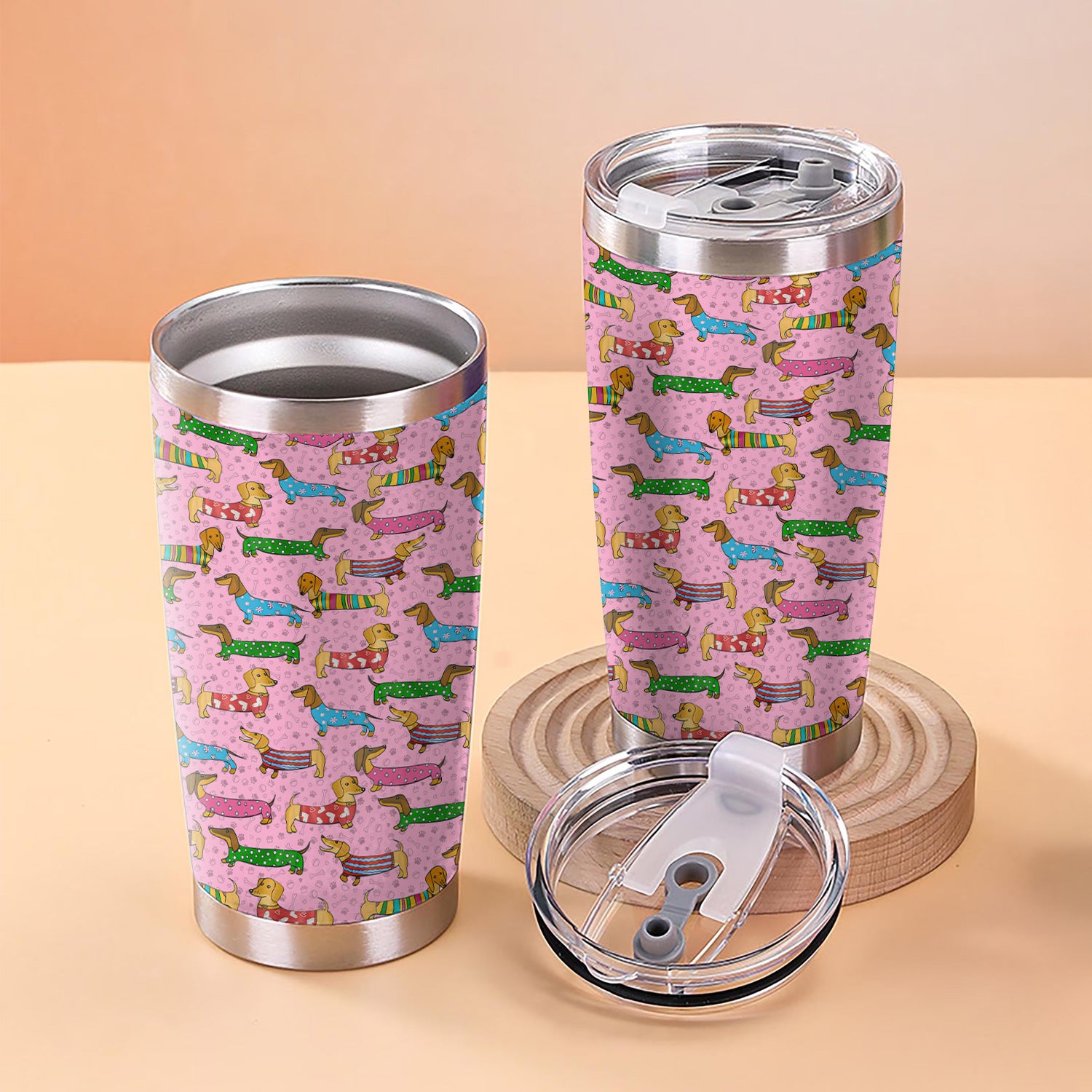 Doxie Puppies Nurse Tumbler - Cute Dachshund Gift for RN LPN CNA - Weiner Dog Stainless Cup for Healthcare Workers